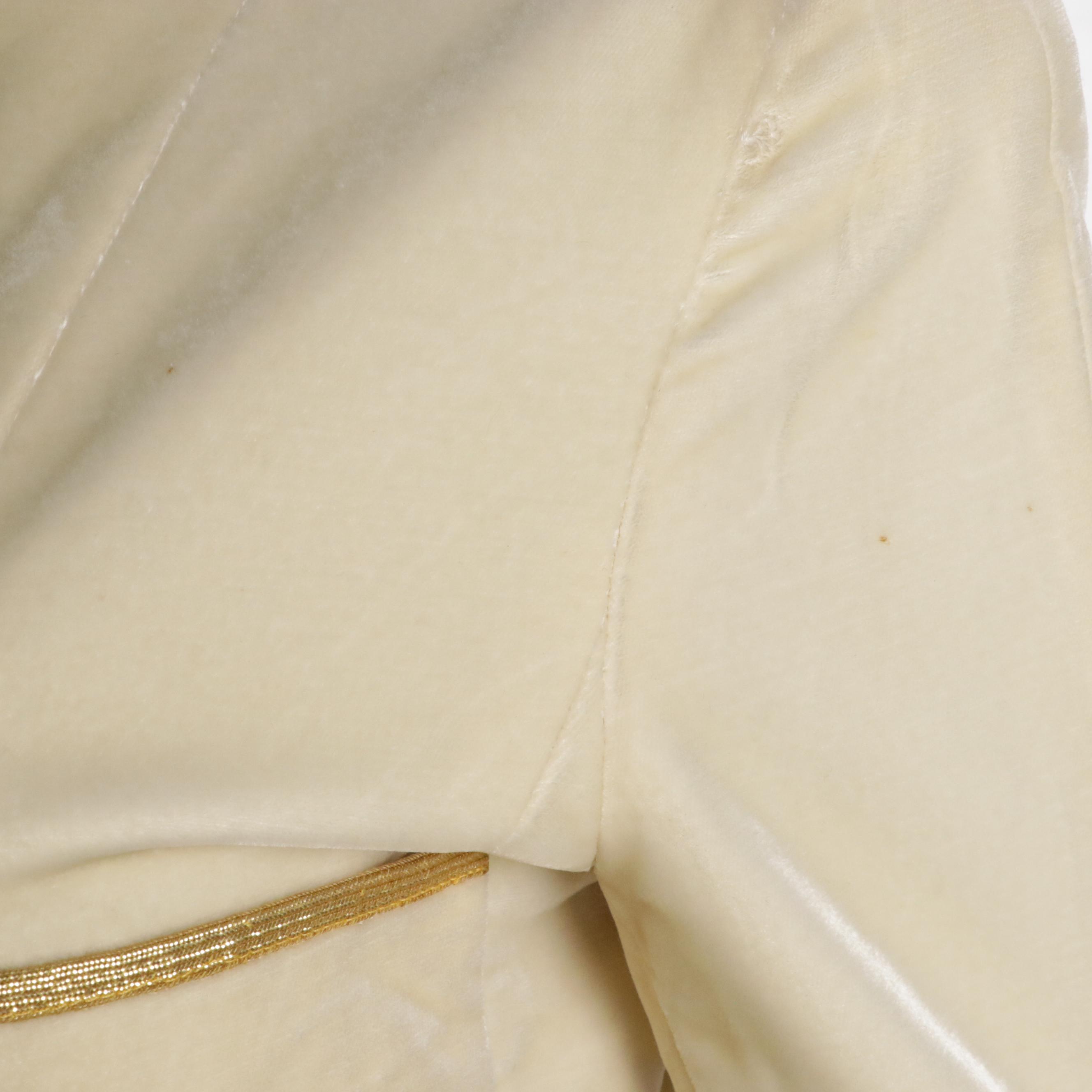 Vintage Chanel Boutique 93A Mini Dress in Ivory Velvet, Fall 1993 Collection