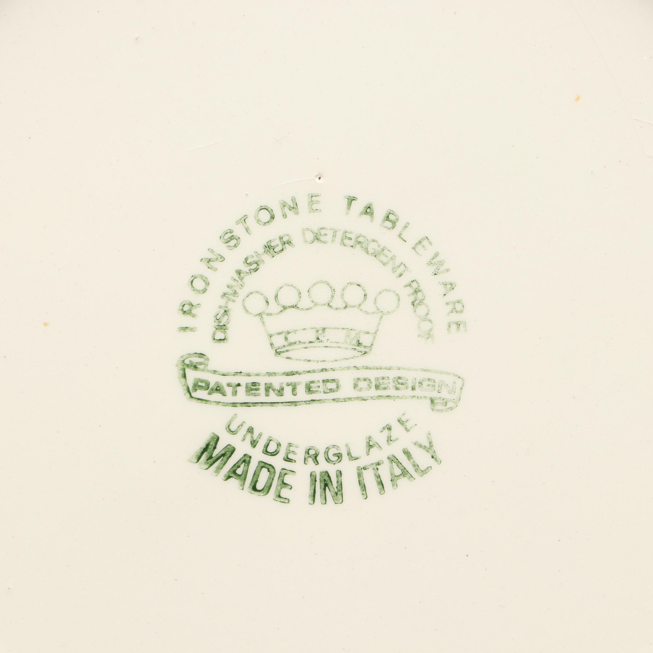 Italian Blue and White Scenic Ironstone Transferware Plates