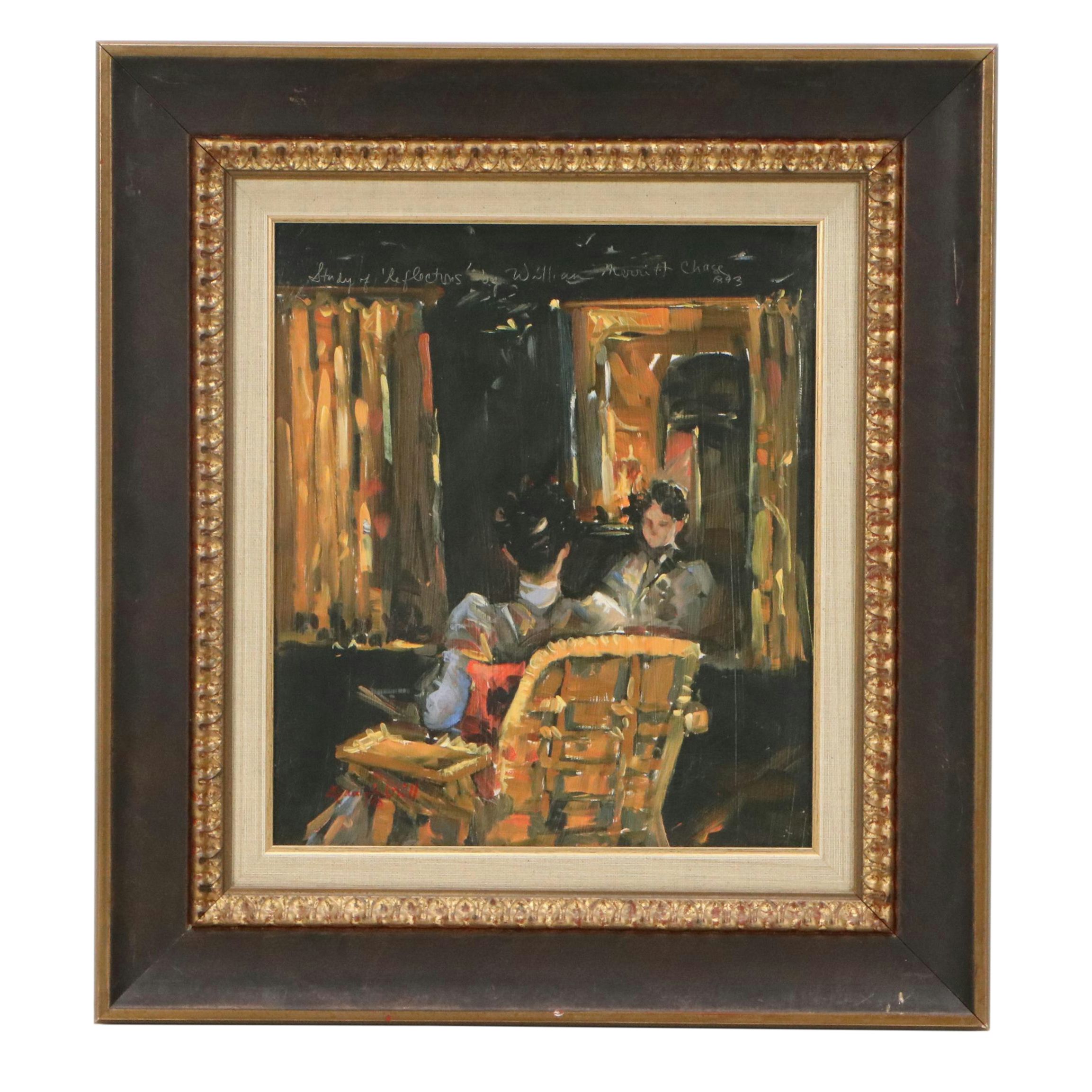 Jann Daughdrill Giclée of Painting After W. Merritt Chase "Reflections," 21st C.