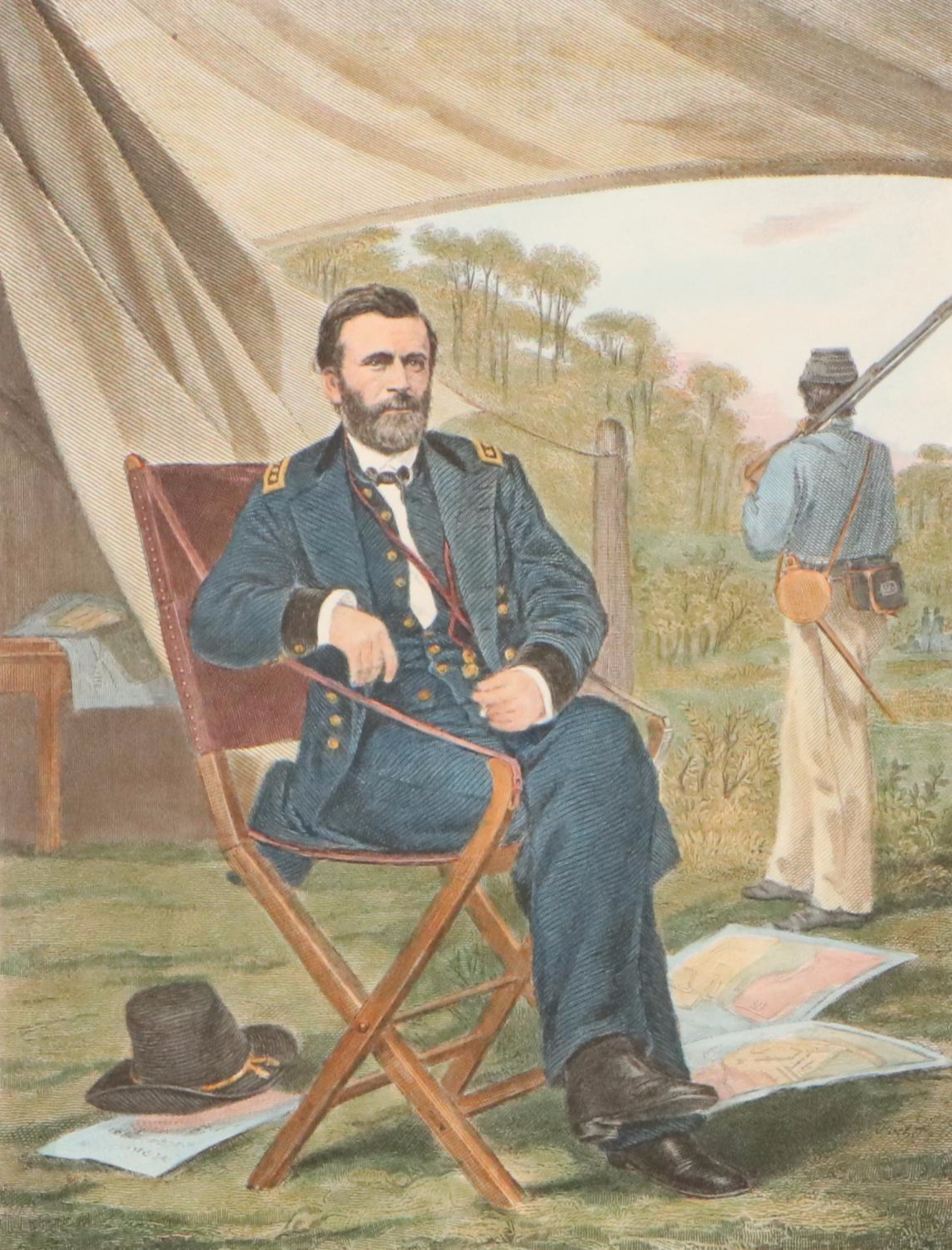 Hand-Colored Lithograph "U. S. Grant," 20th Century