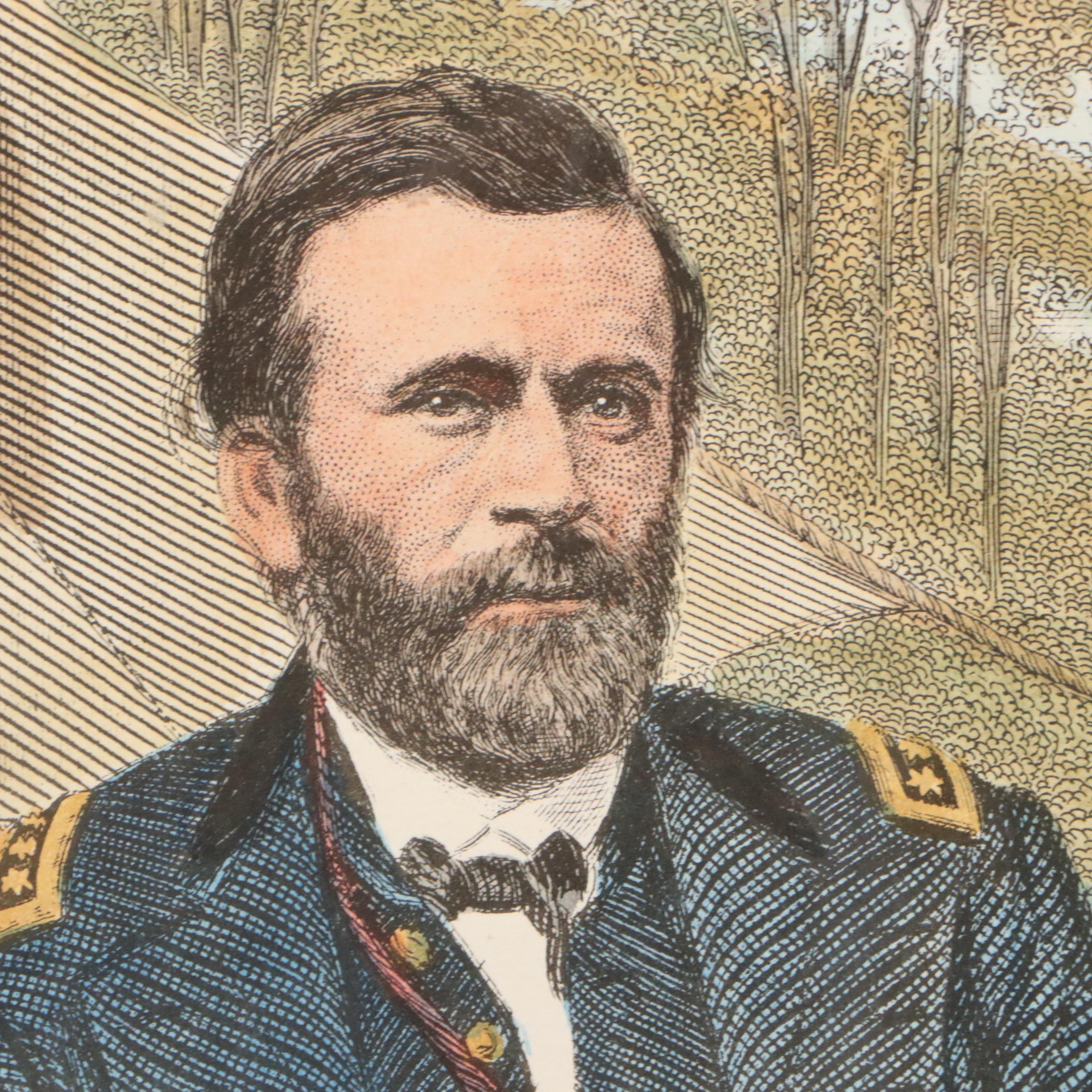 Hand-Colored Lithograph "U. S. Grant," 20th Century