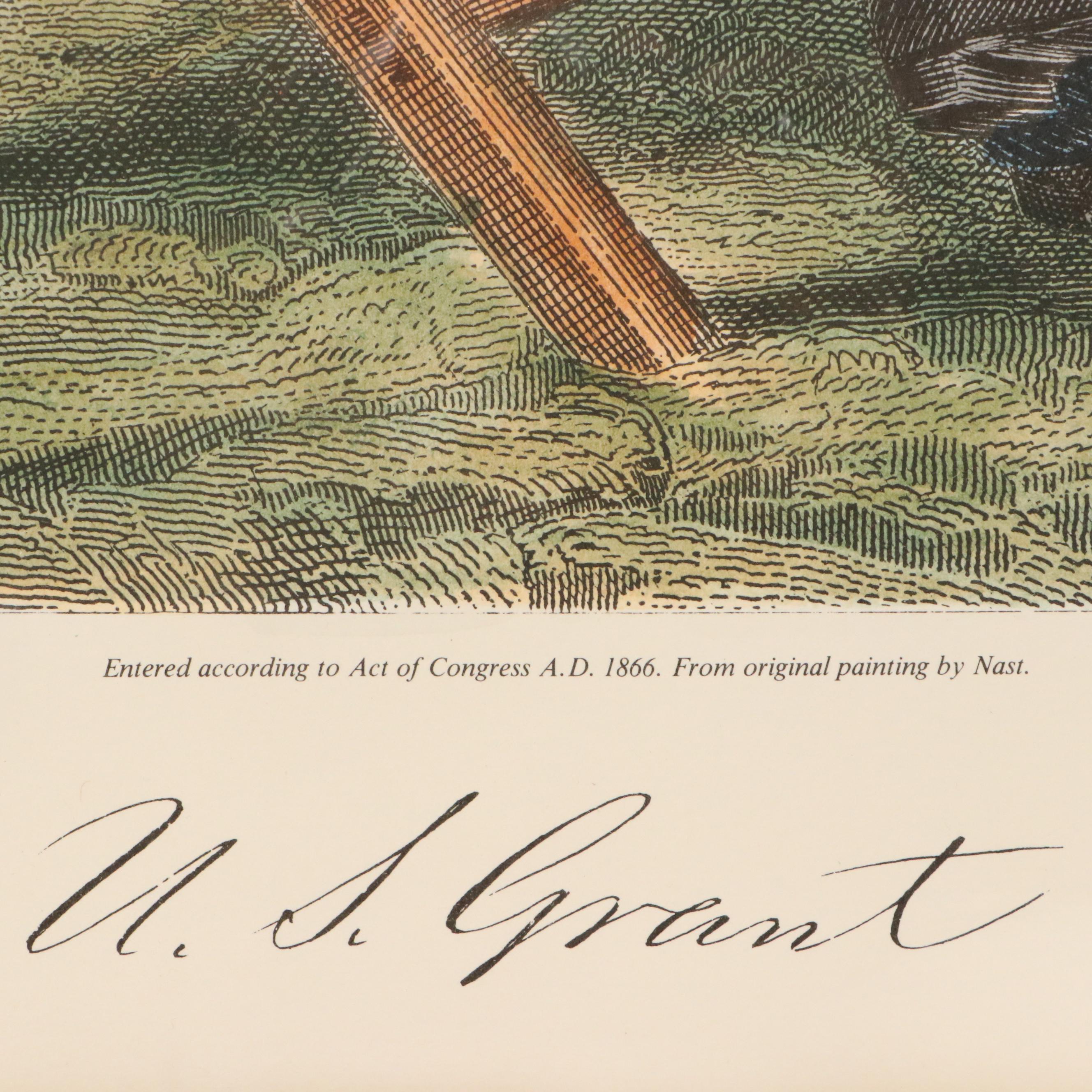 Hand-Colored Lithograph "U. S. Grant," 20th Century