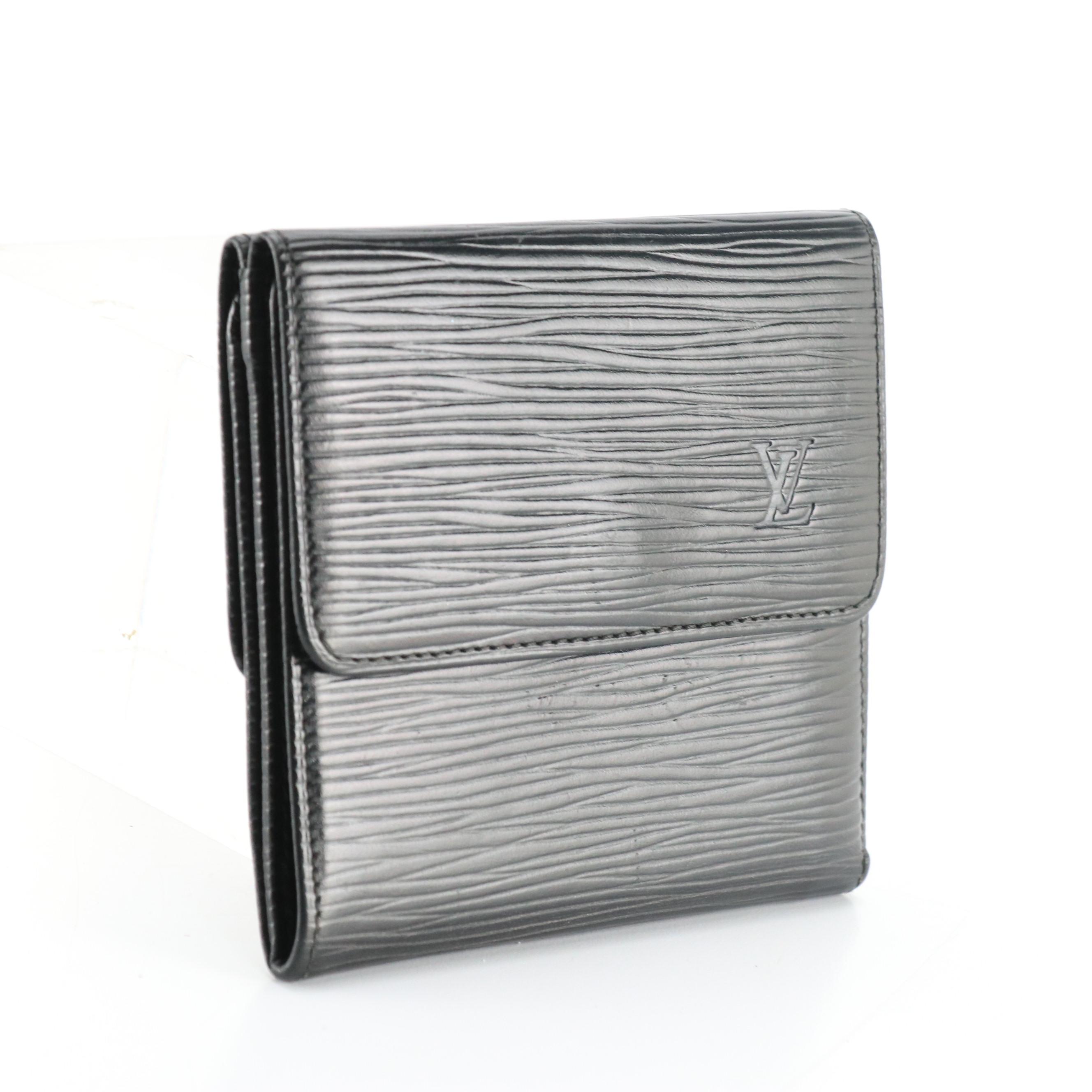 Louis Vuitton Elise Compact Wallet in Black Epi Leather