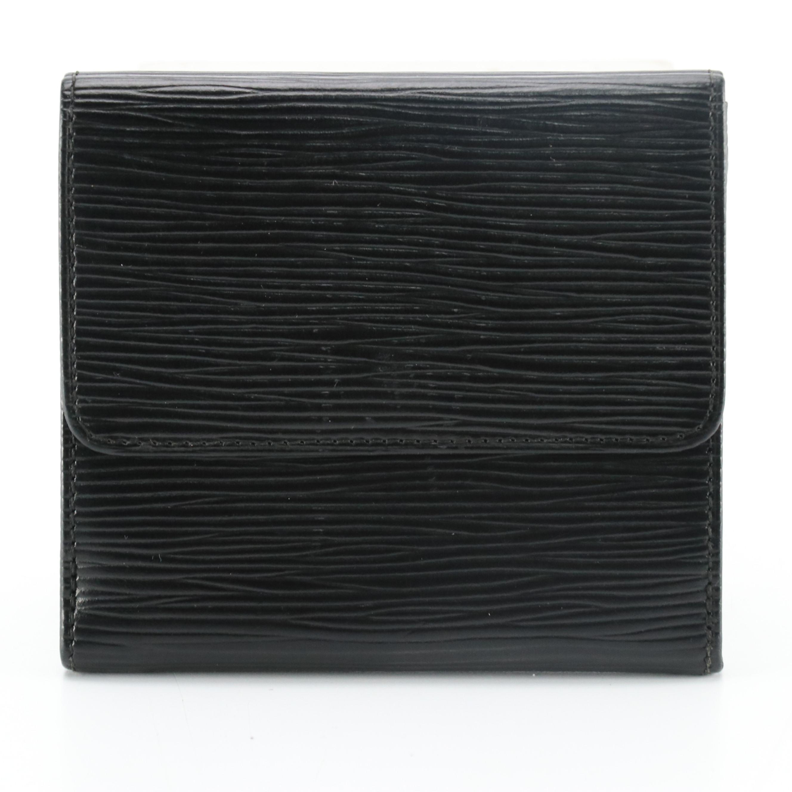 Louis Vuitton Elise Compact Wallet in Black Epi Leather