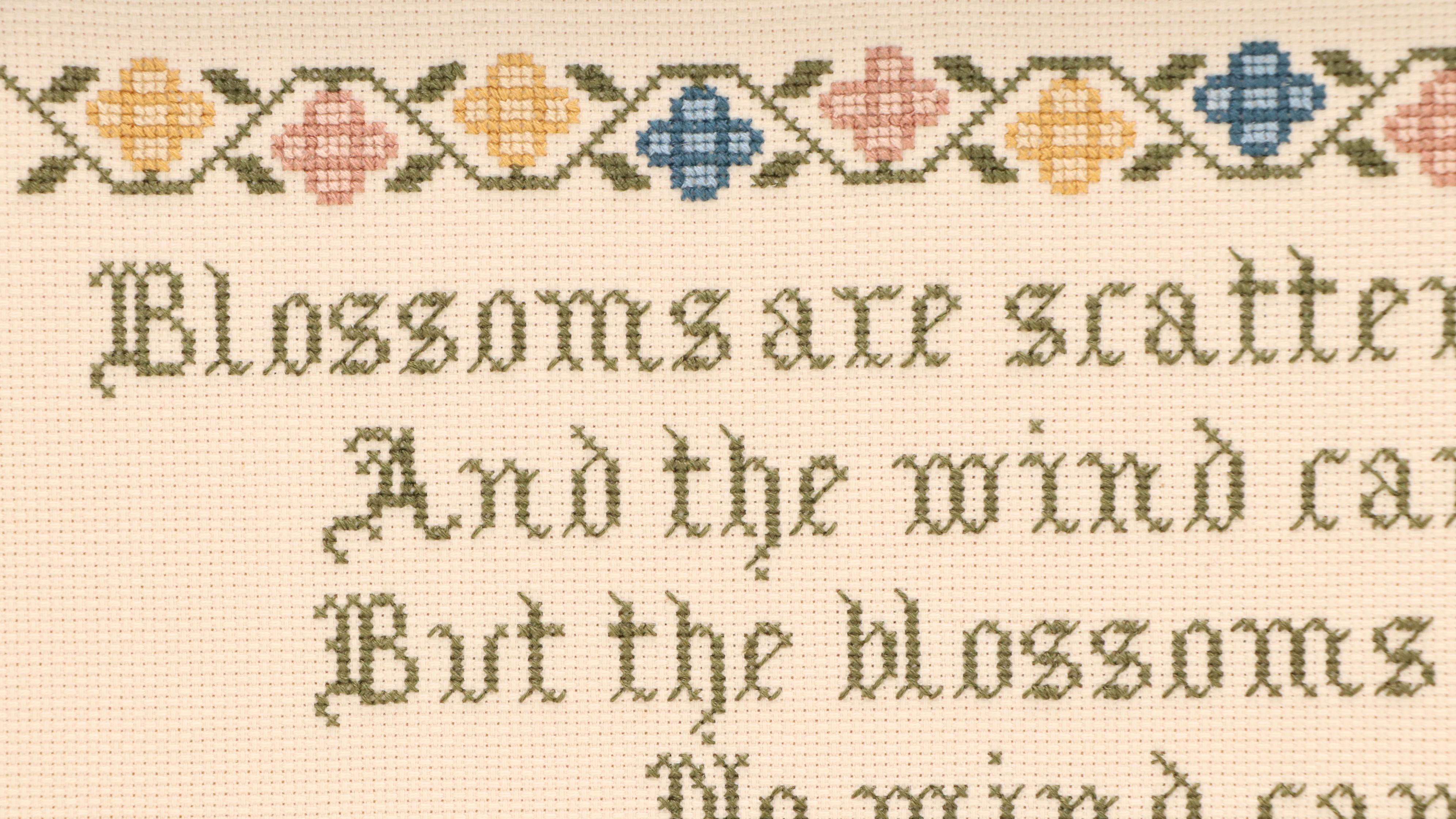 Cross Stitch and Embroidered Felt Decorative Textiles, Mid-20th Century