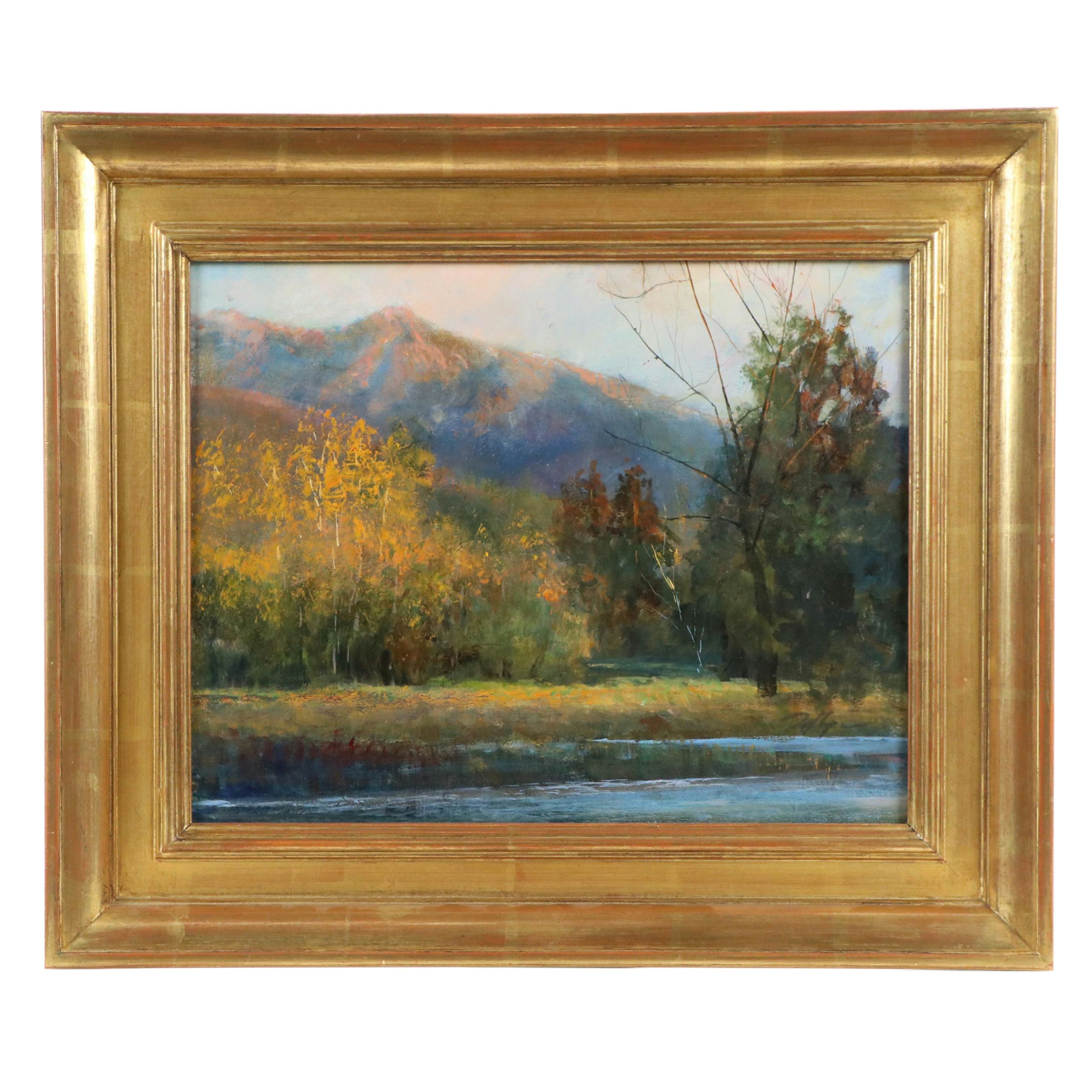 Gil Dellinger Mountain Landscape Oil Painting "Dawn in the Bitteroots"