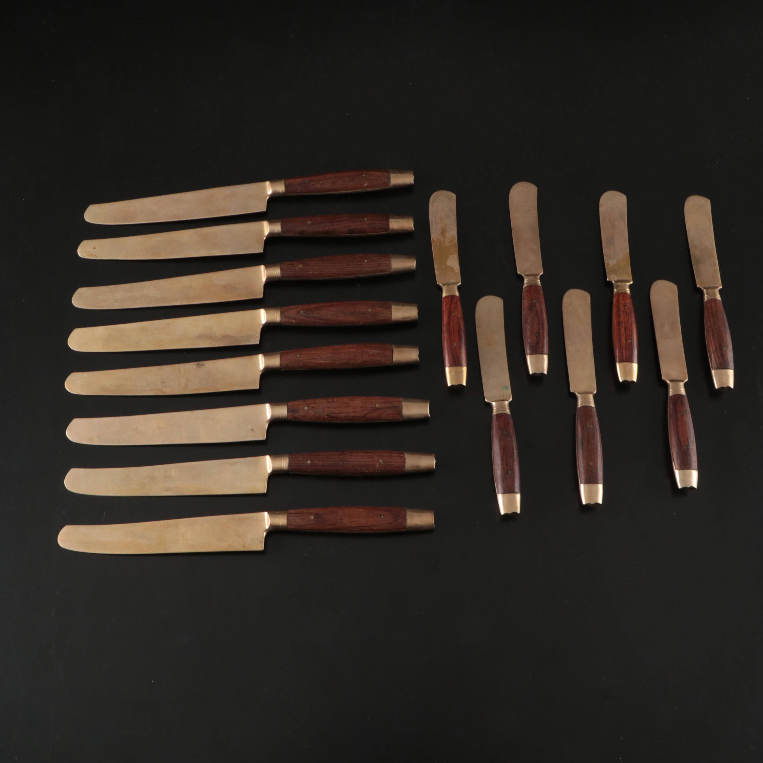 Thai Wood and Resin Handled Brass Flatware