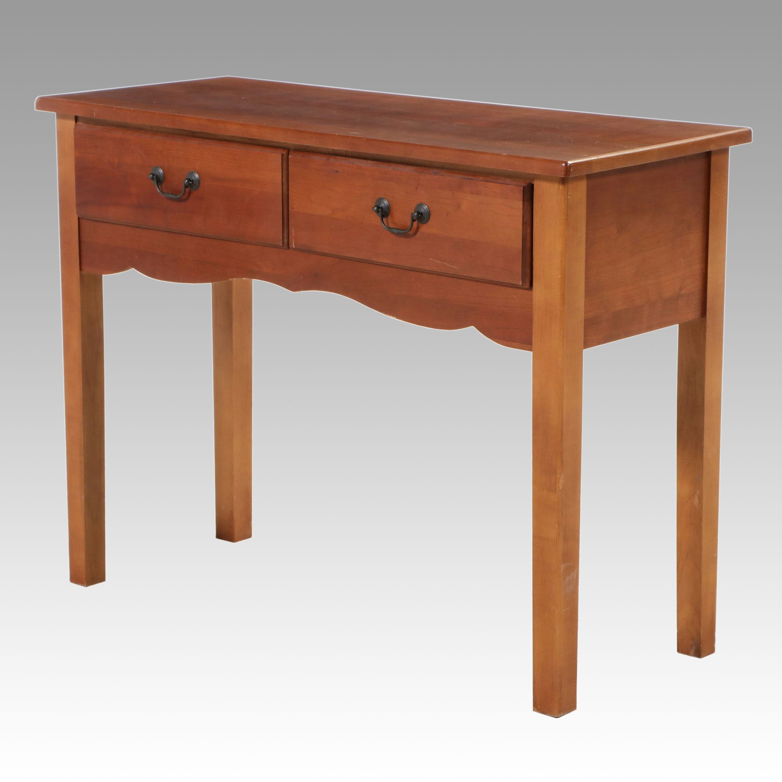 Shaker Style Cherry Two-Drawer Console Table