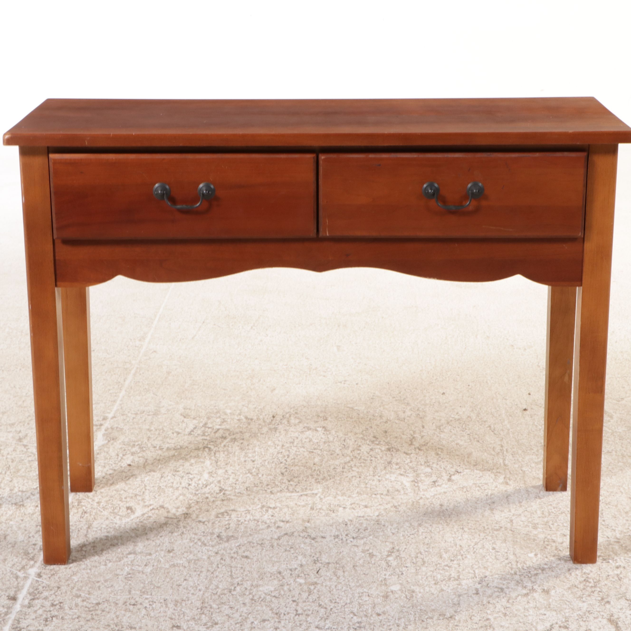 Shaker Style Cherry Two-Drawer Console Table