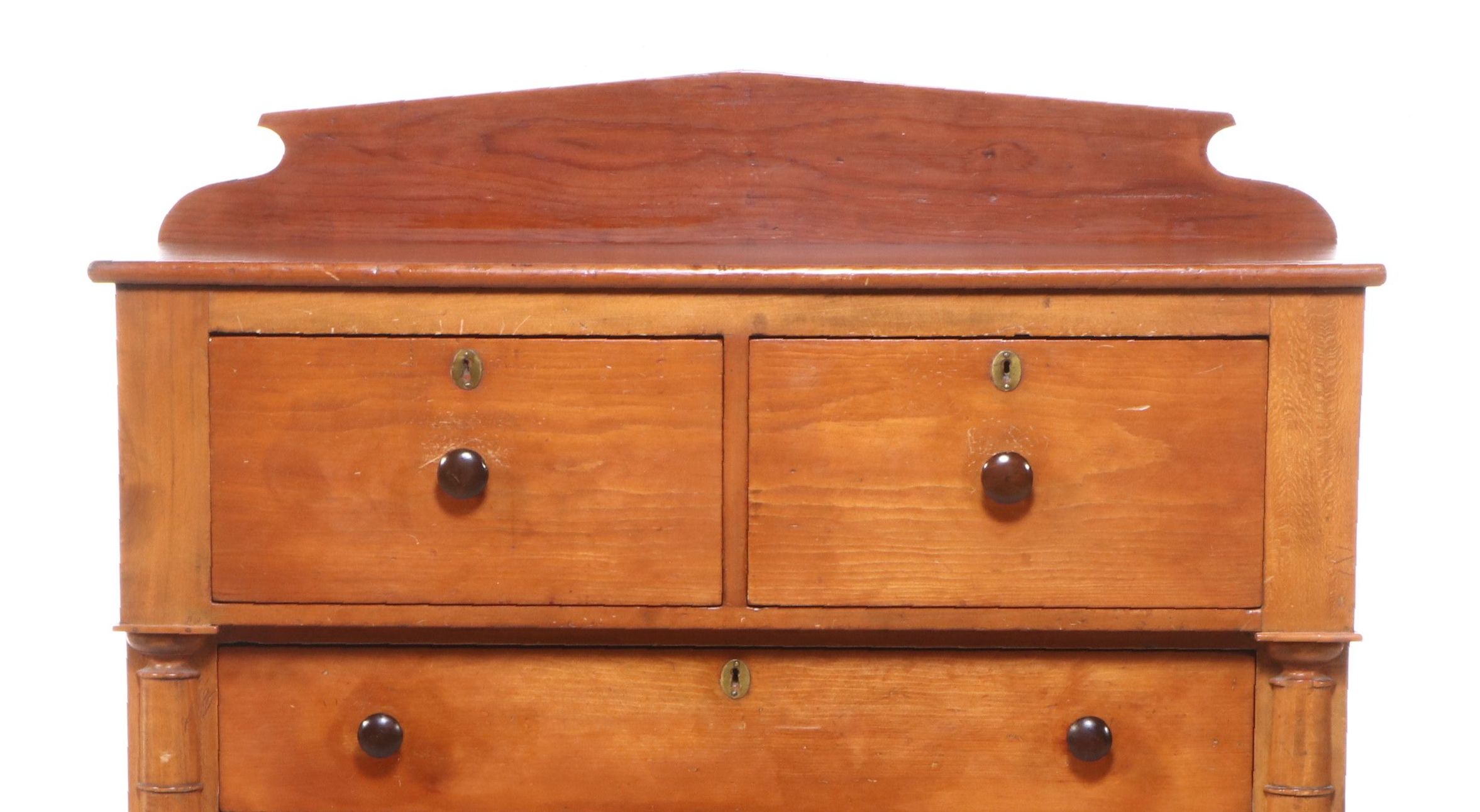 Empire Style Pine and Hardwood Chest of Drawers, Late 19th to Early 20th Century