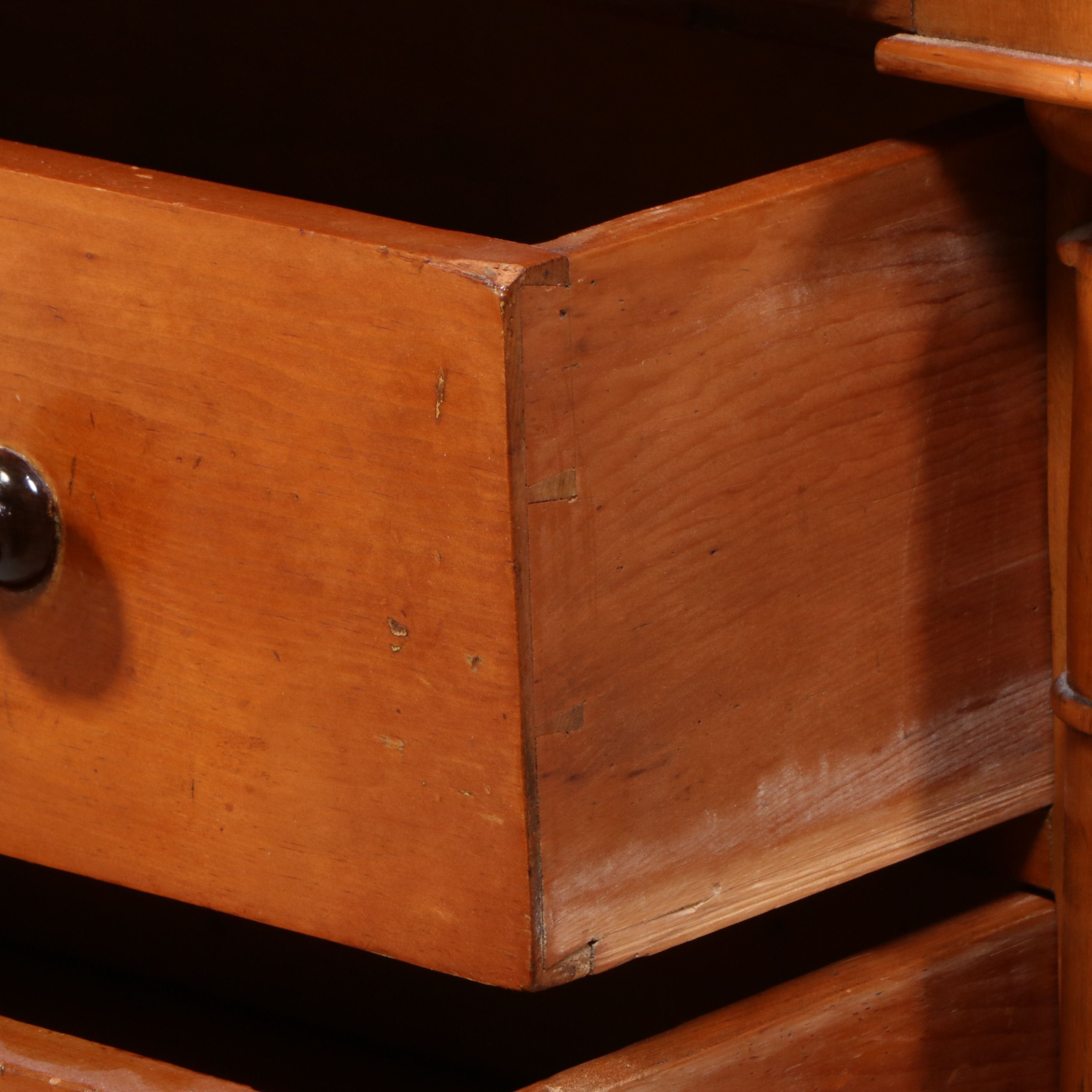 Empire Style Pine and Hardwood Chest of Drawers, Late 19th to Early 20th Century