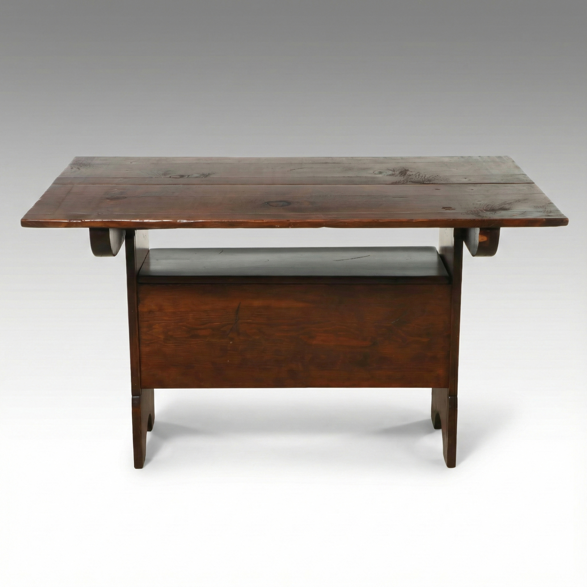 Early American Primitive Pine Hutch Table