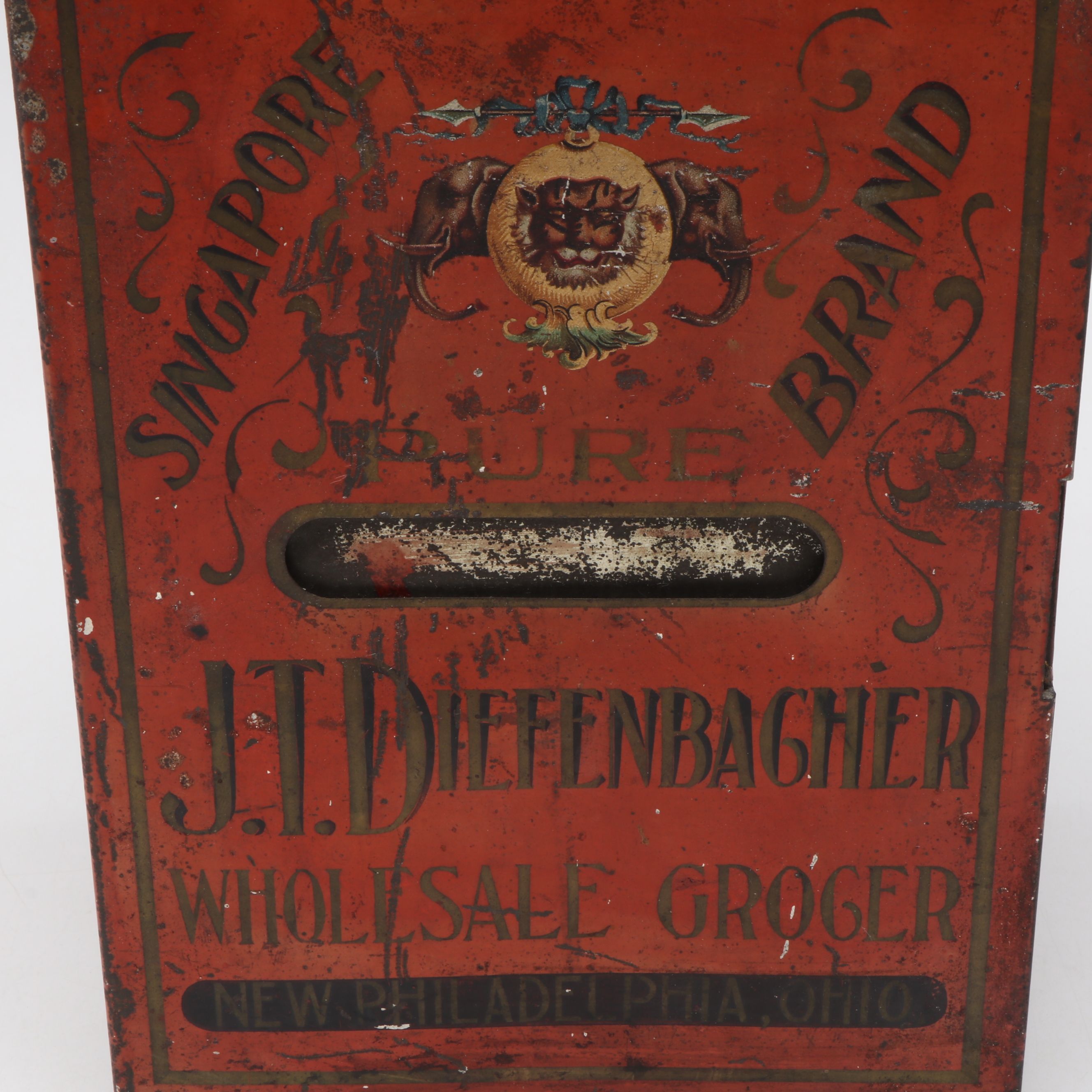 Singapore Brand and Heekin' Tea Advertising Tins, Late 19th/ Early 20th Century