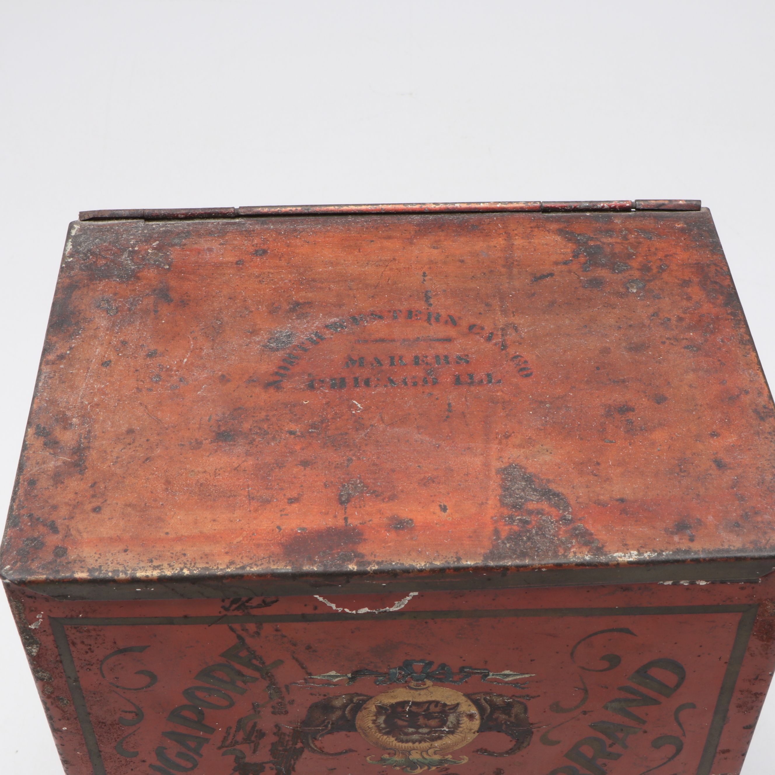 Singapore Brand and Heekin' Tea Advertising Tins, Late 19th/ Early 20th Century