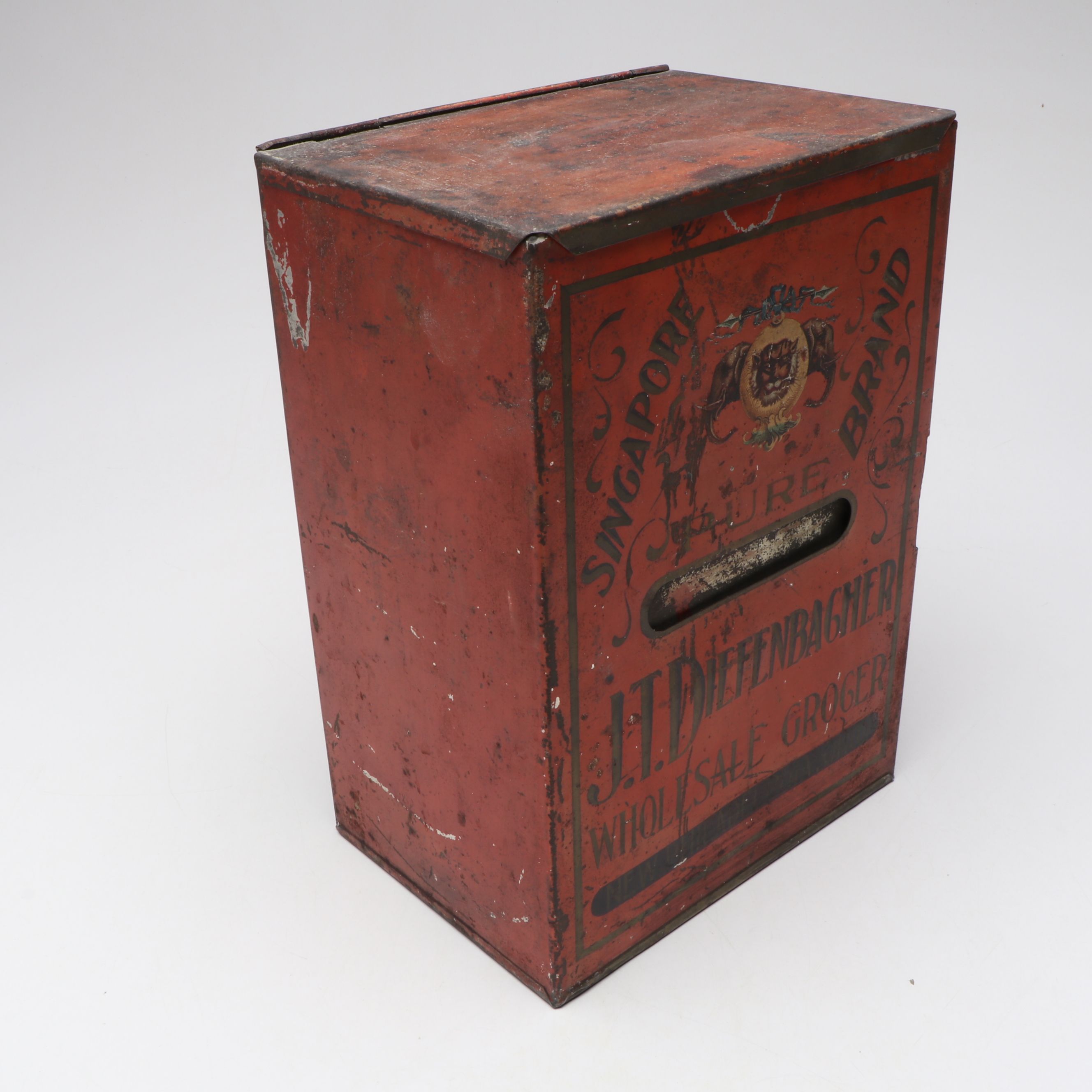 Singapore Brand and Heekin' Tea Advertising Tins, Late 19th/ Early 20th Century