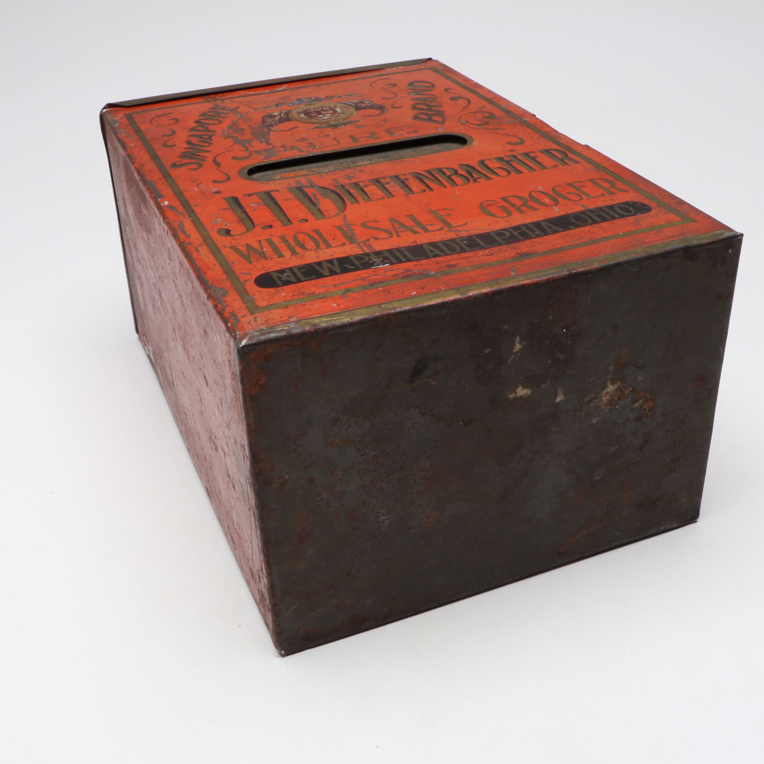 Singapore Brand and Heekin' Tea Advertising Tins, Late 19th/ Early 20th Century