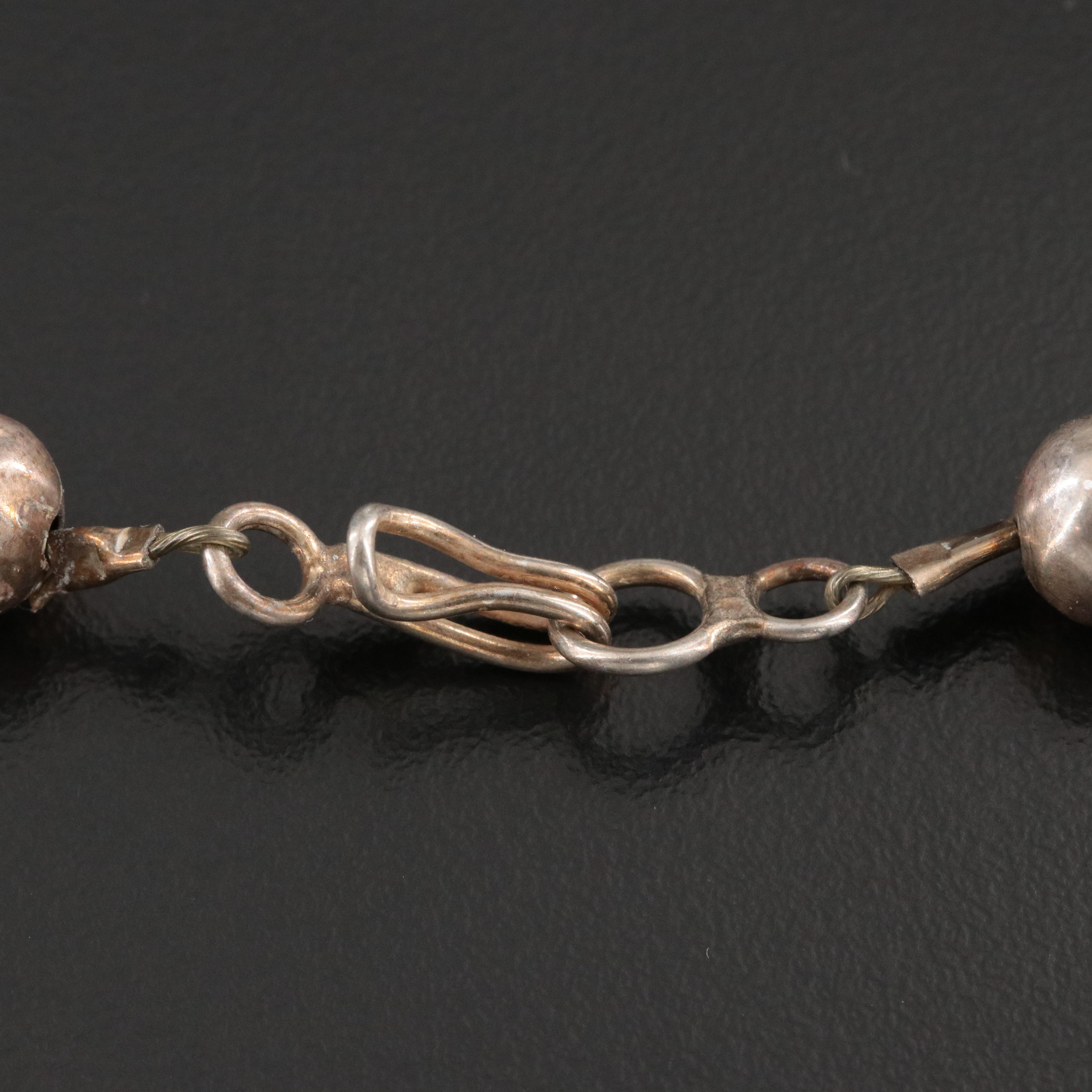 Southwestern Sterling Mother-of-Pearl Squash Blossom Necklace