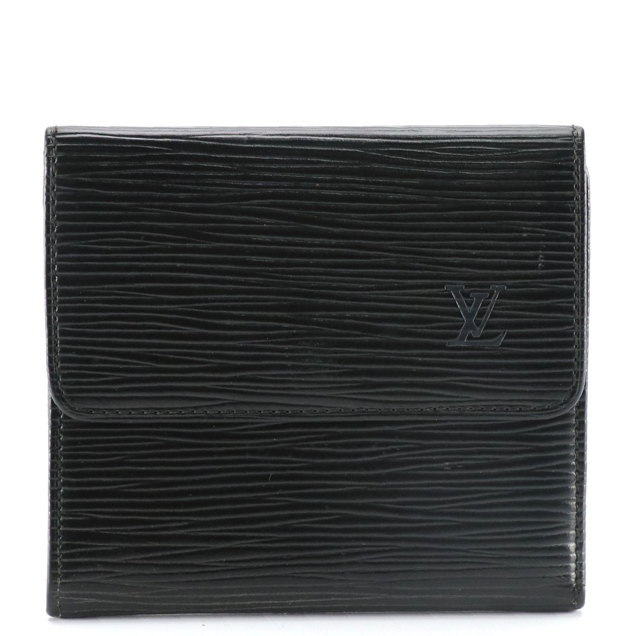 Louis Vuitton Elise Compact Wallet in Black Epi Leather