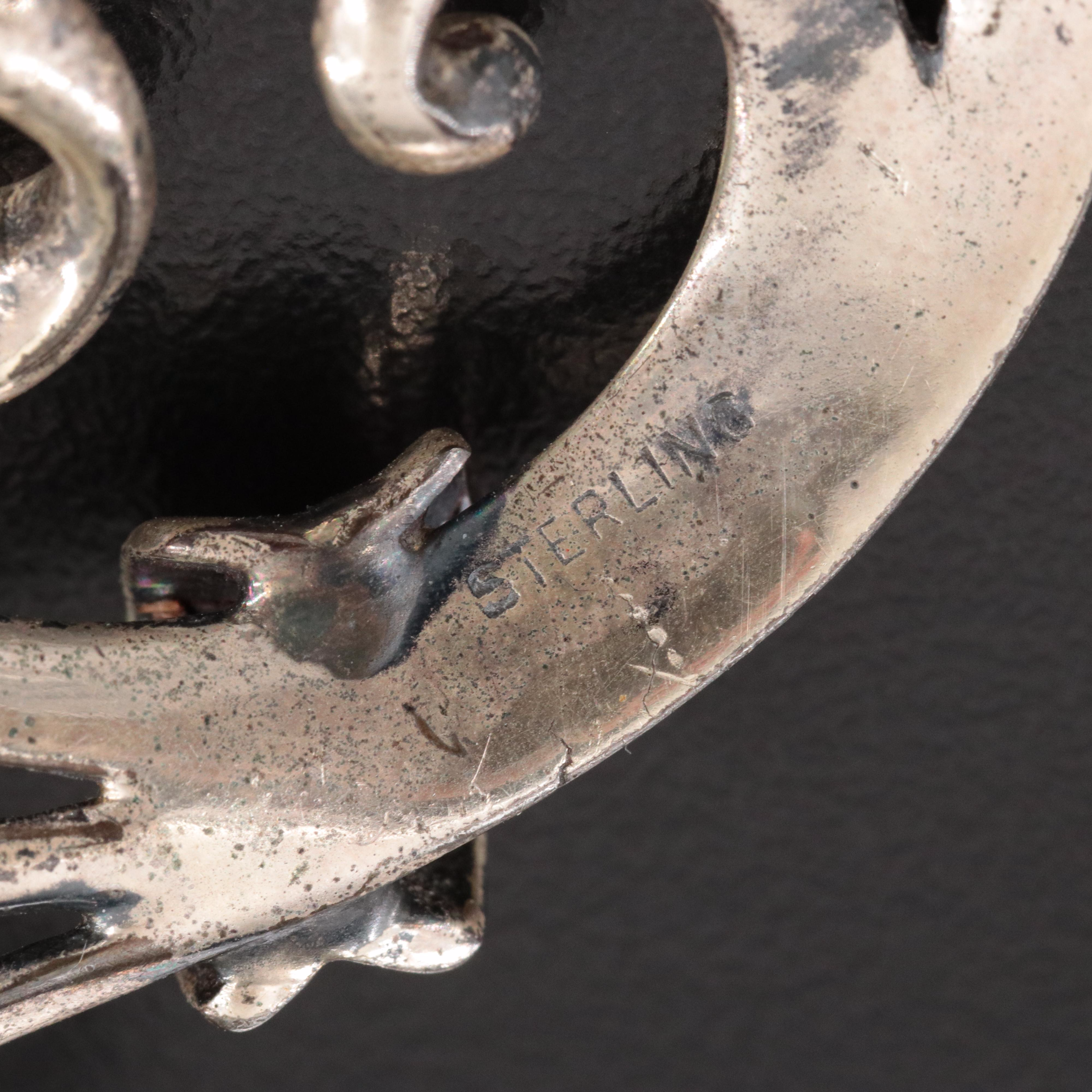 Vintage Sterling Flower Brooch