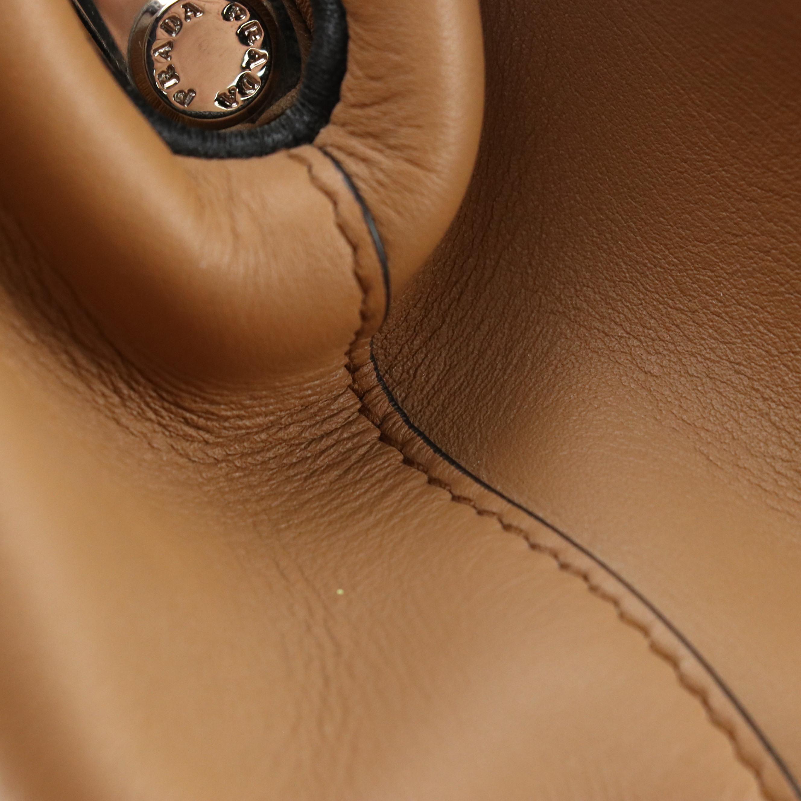 Prada Baiadera Frame Handbag in Tricolor Striped Calfskin Leather