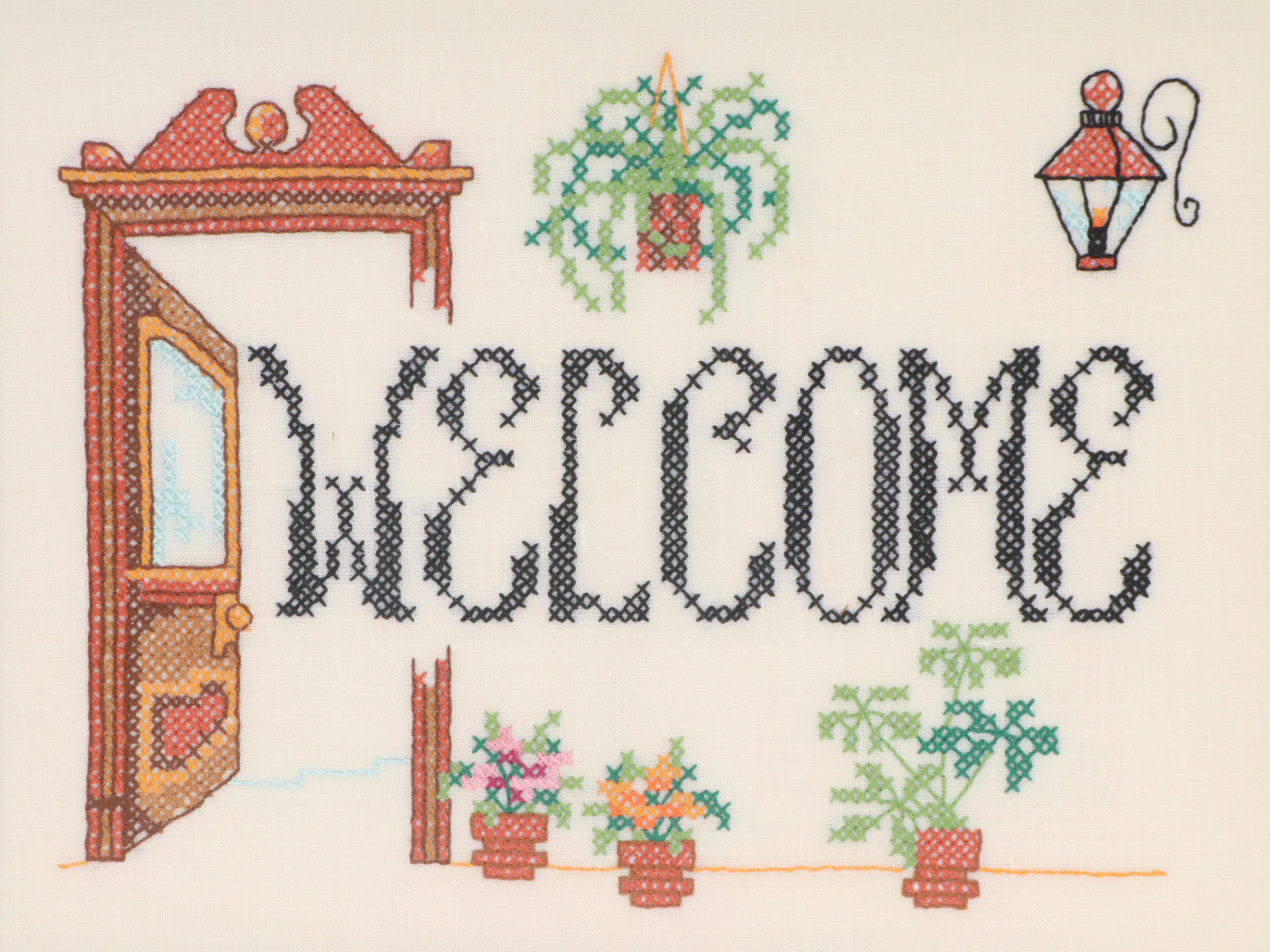 Tufting and Cross-Stitch American Textile Art, Late 19th to Early 20th Century