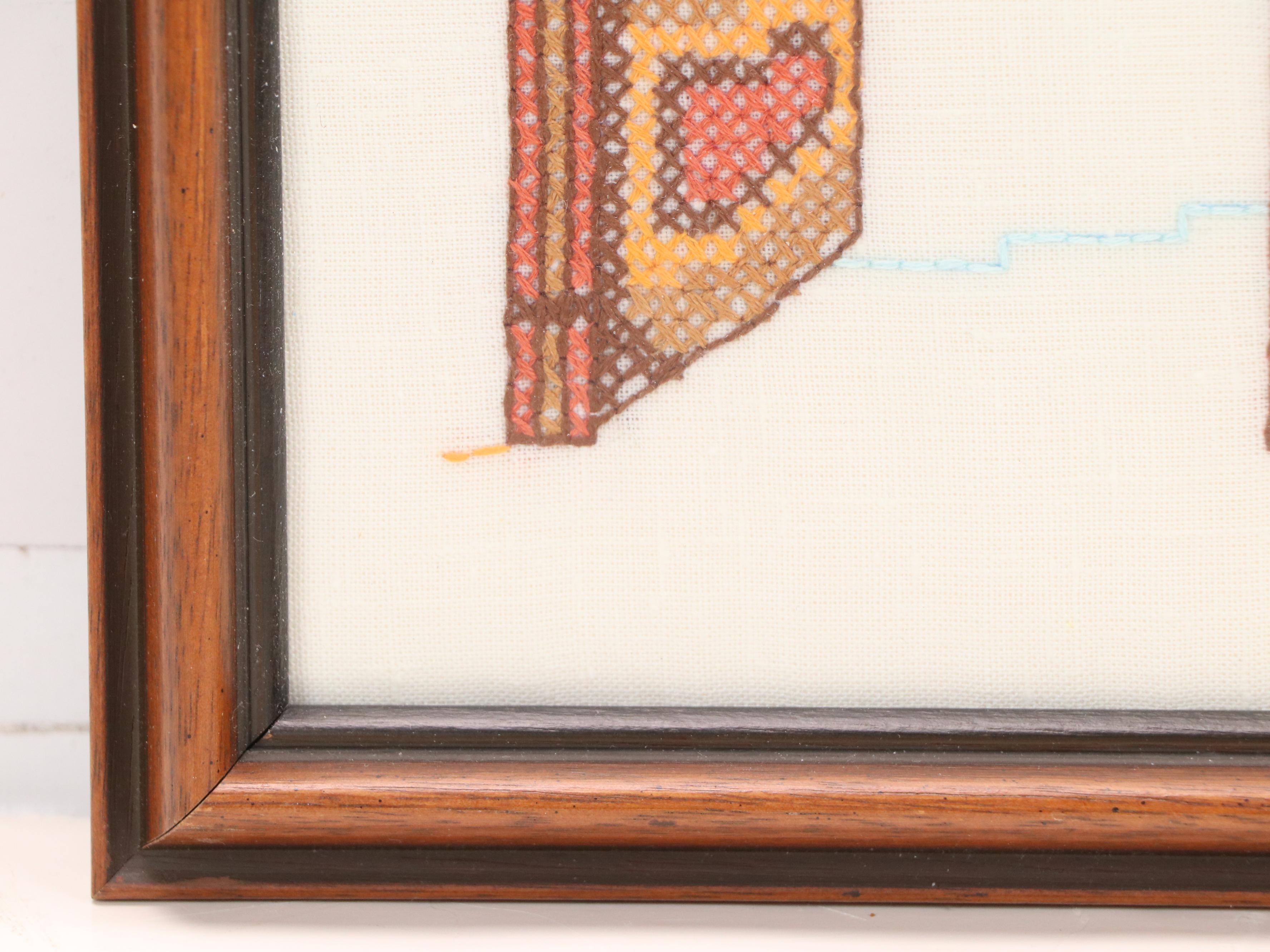 Tufting and Cross-Stitch American Textile Art, Late 19th to Early 20th Century