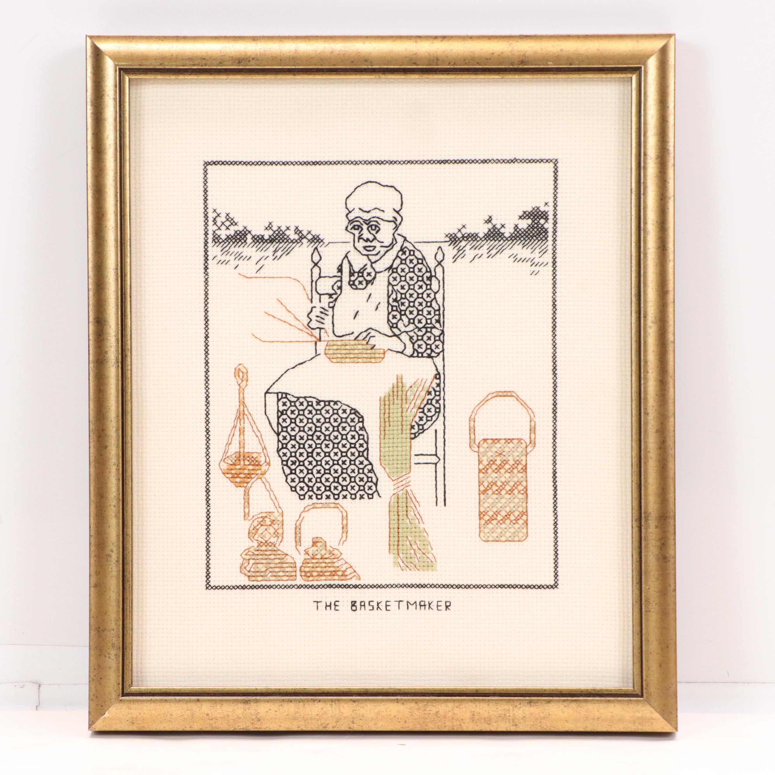 Tufting and Cross-Stitch American Textile Art, Late 19th to Early 20th Century