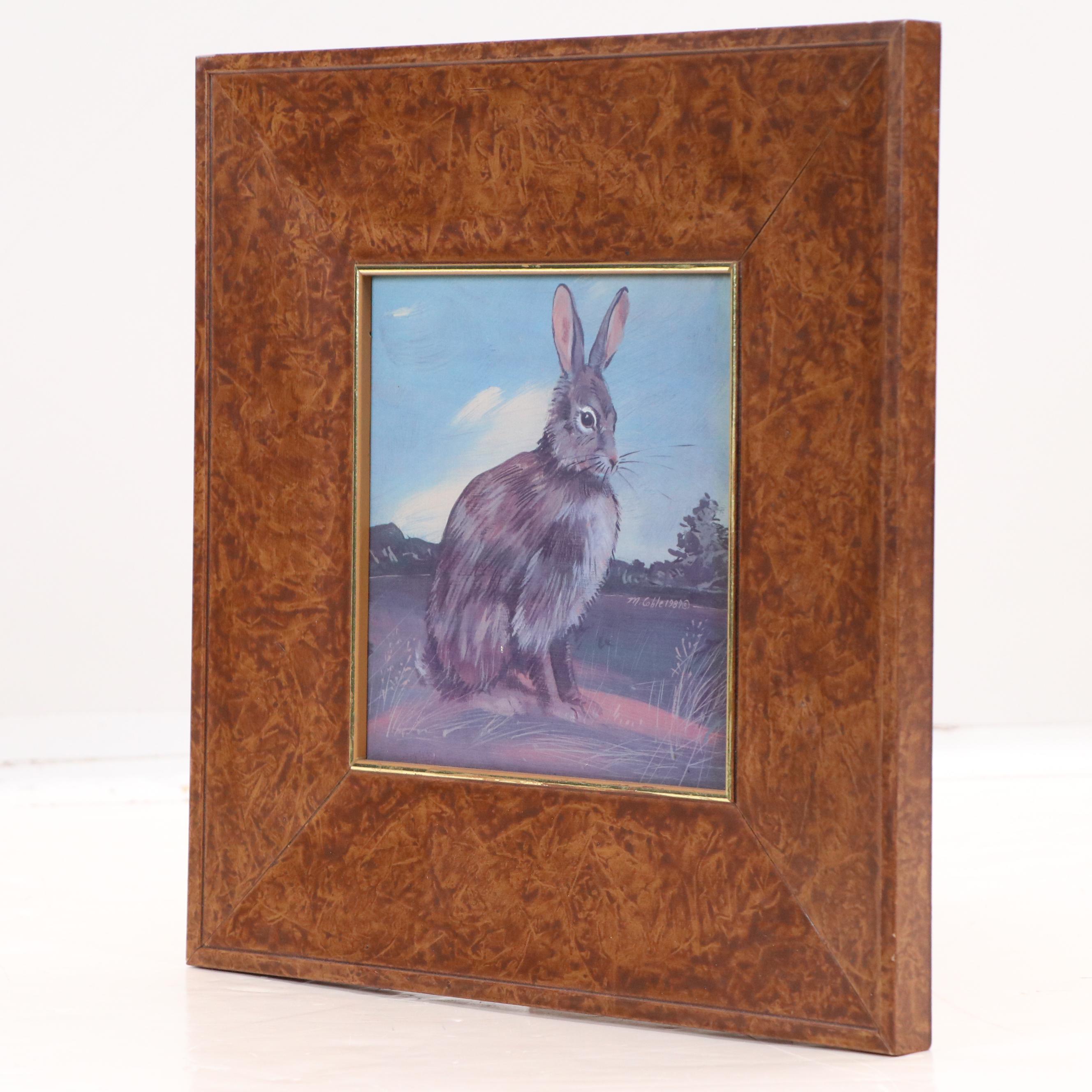 Marlene Coble Offset Lithograph of Wild Hare, 1989