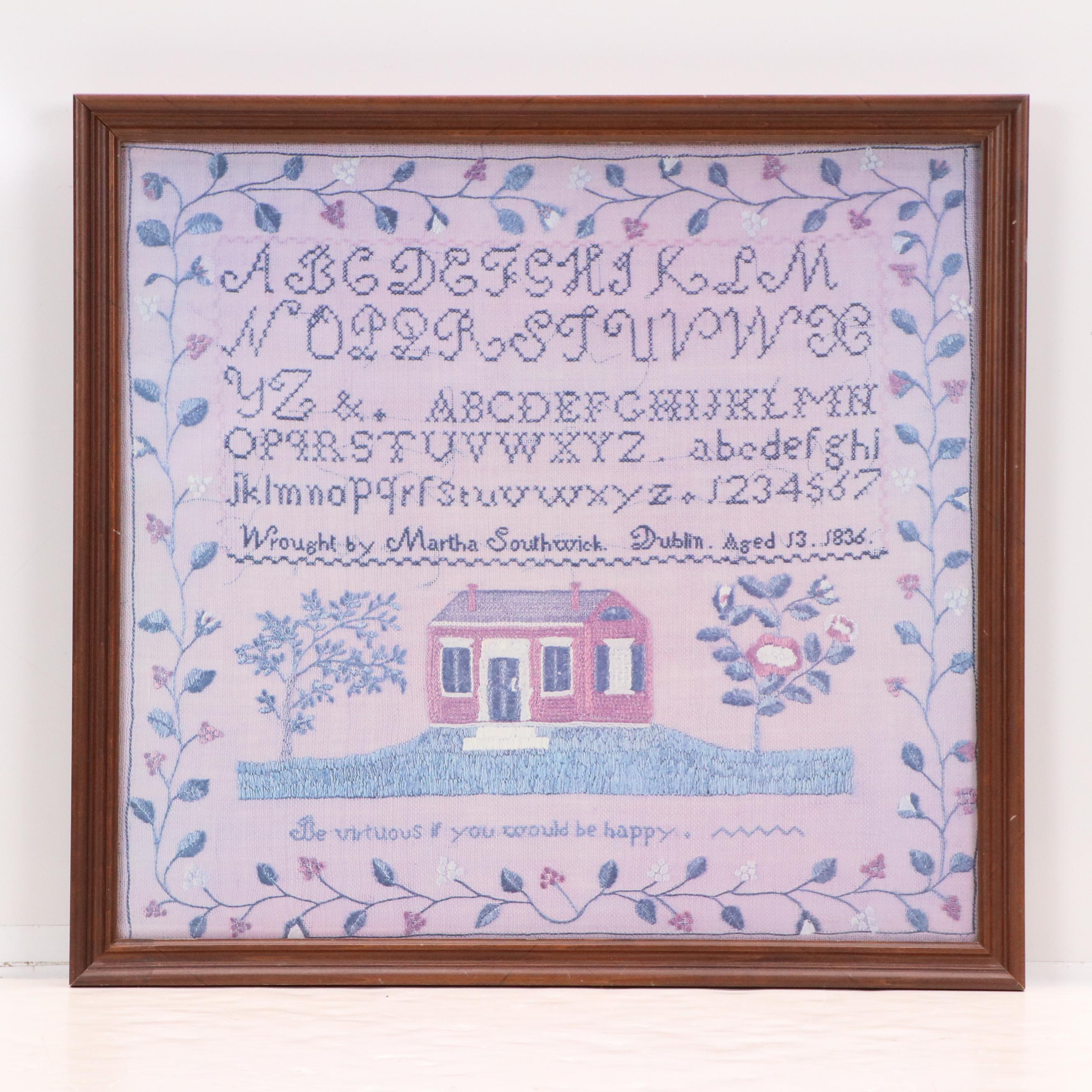 Traditional Embroidery Panels and Offset Lithographs, Mid to Late 20th Century