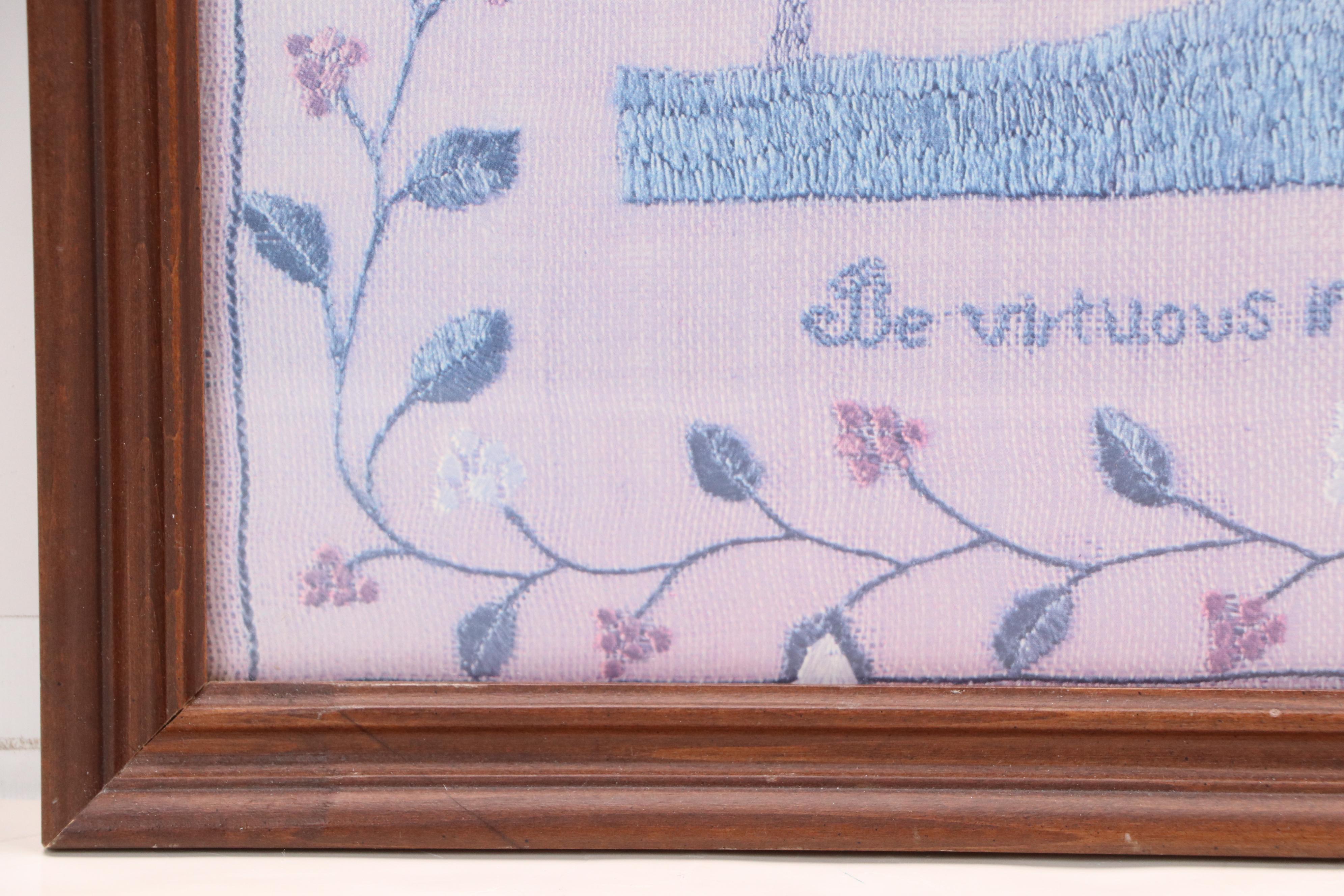 Traditional Embroidery Panels and Offset Lithographs, Mid to Late 20th Century