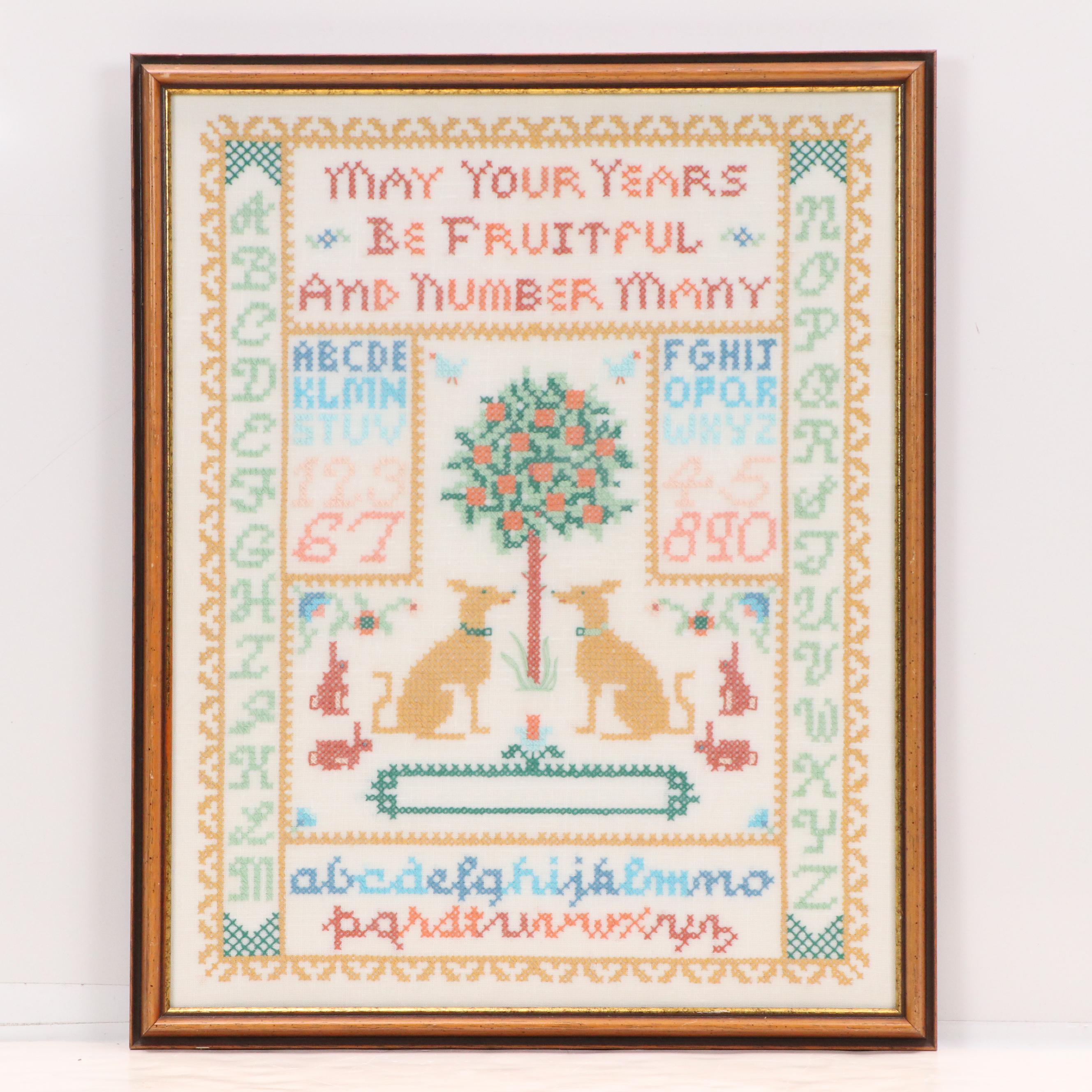 Traditional Embroidery Panels and Offset Lithographs, Mid to Late 20th Century