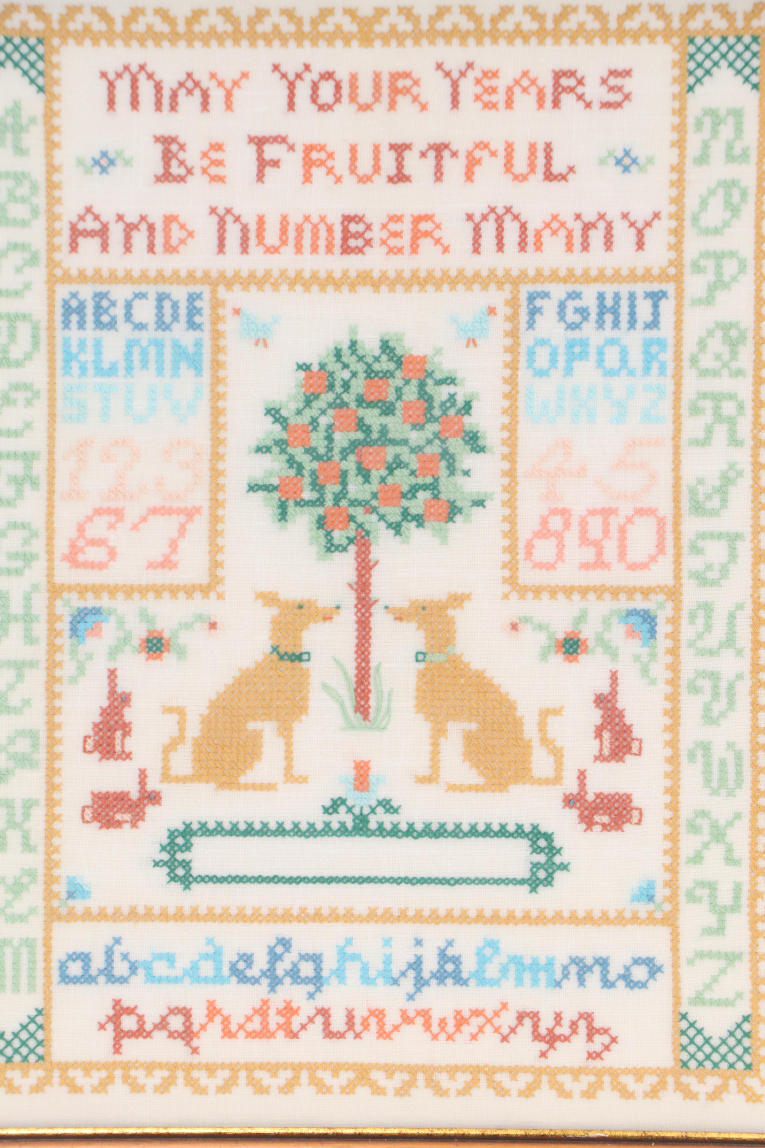 Traditional Embroidery Panels and Offset Lithographs, Mid to Late 20th Century