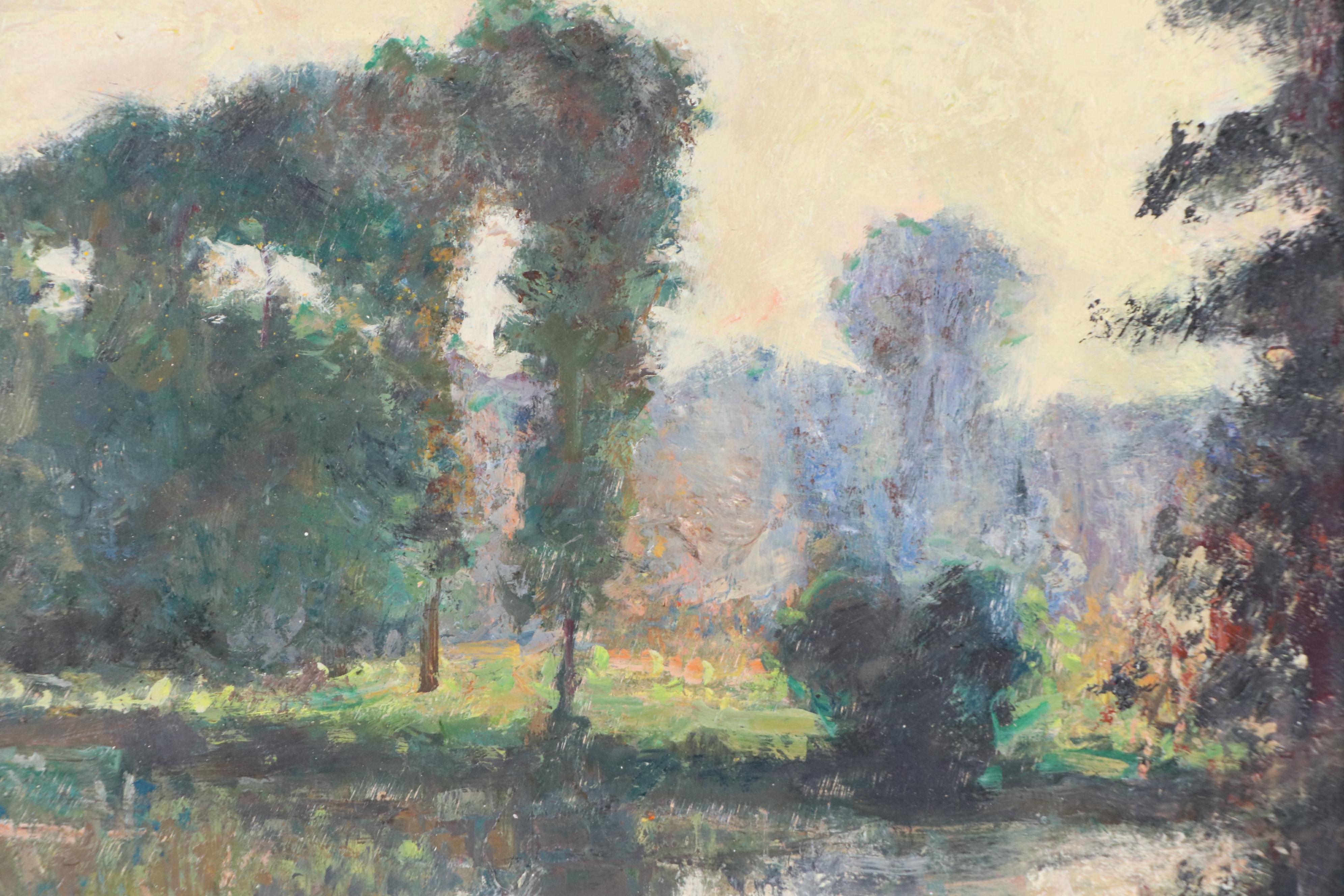 Kevin Kasik Oil Painting "Lovers at the Pond," 2025