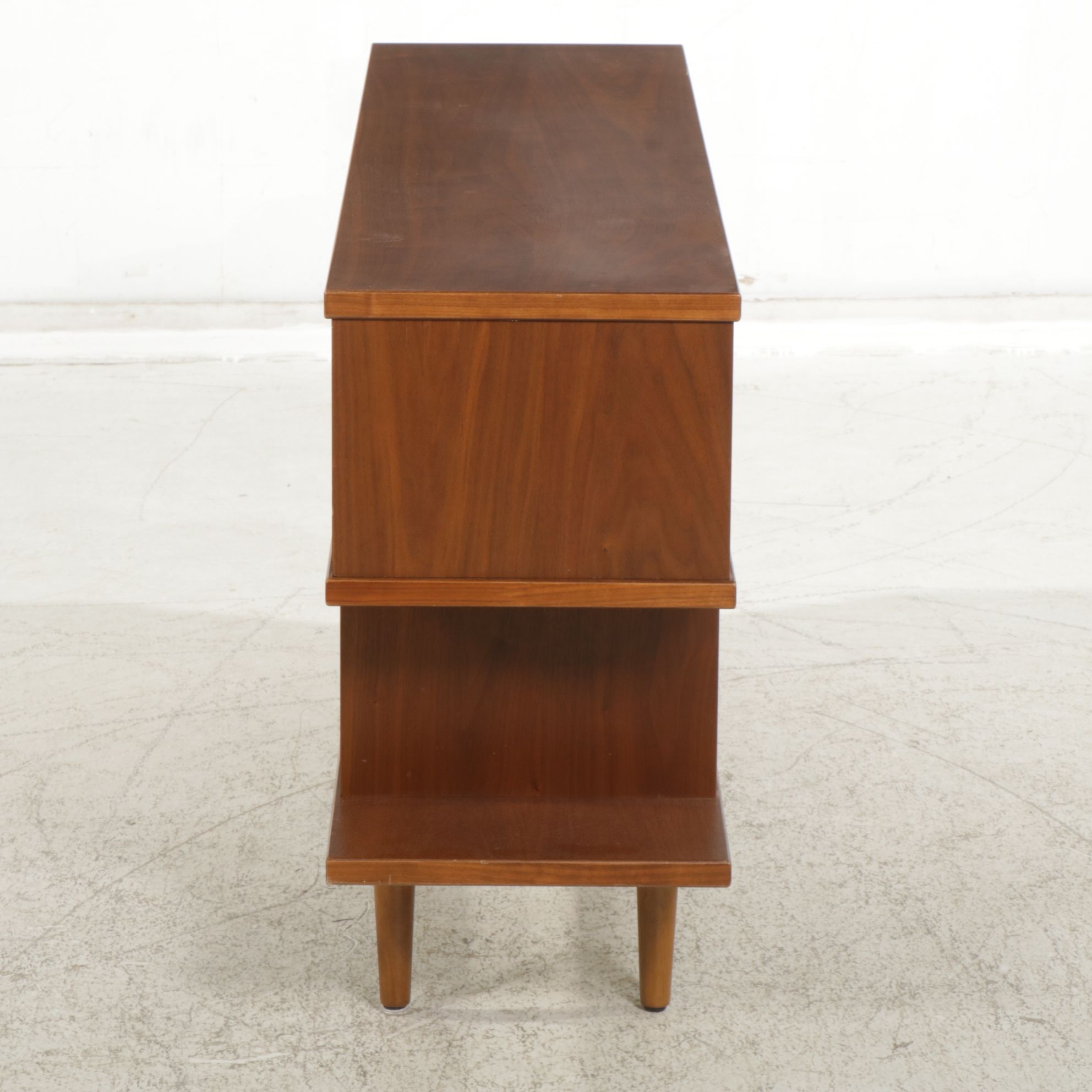 Danish Modern Walnut Veneer Credenza Bookcase, 21st Century
