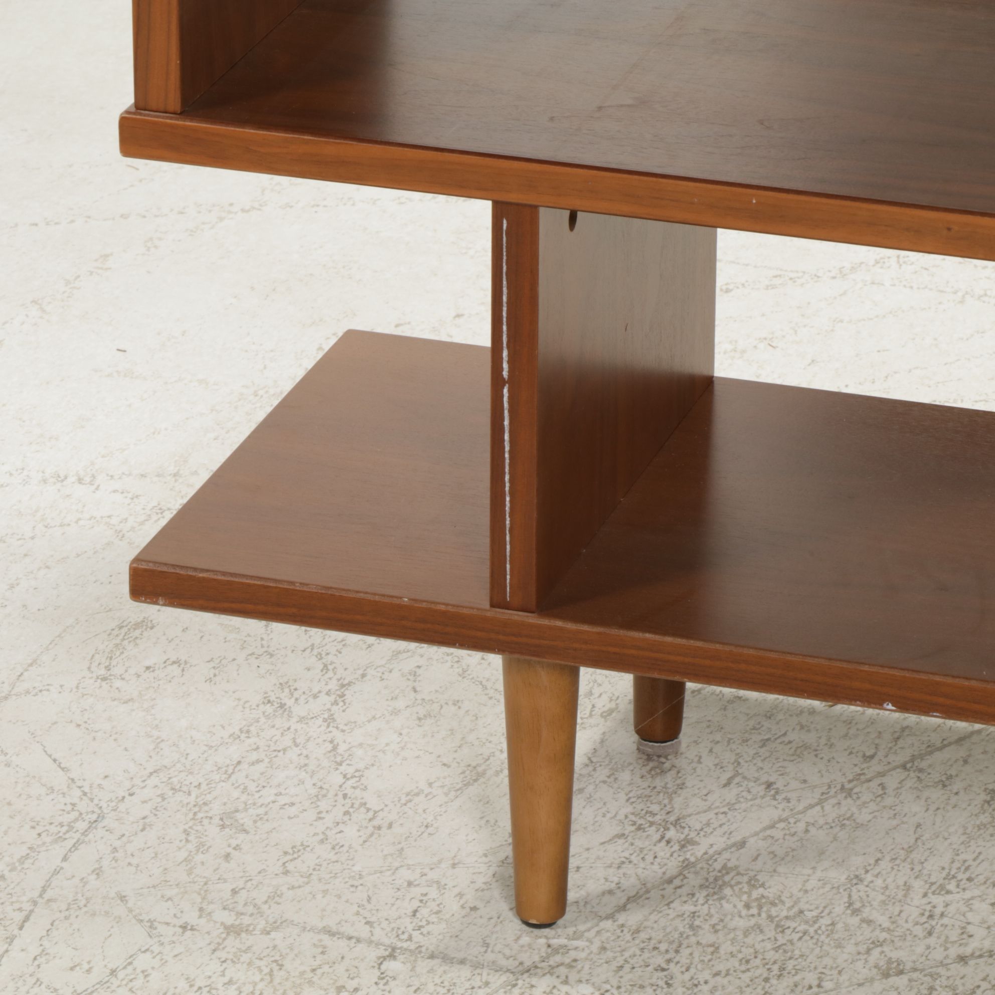 Danish Modern Walnut Veneer Credenza Bookcase, 21st Century