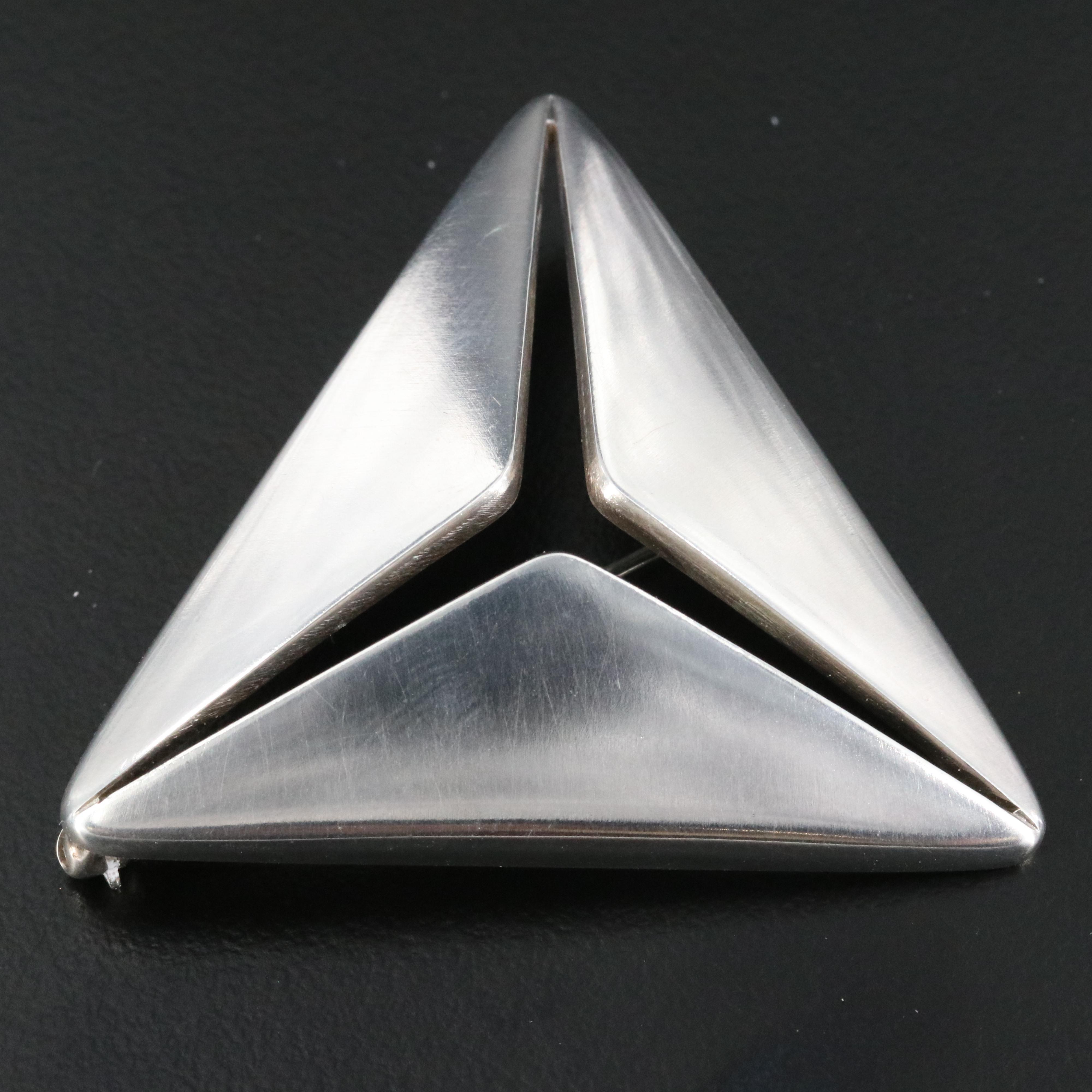 Flemming Eskidsen for Georg Jensen Sterling Triangle Brooch No. 341