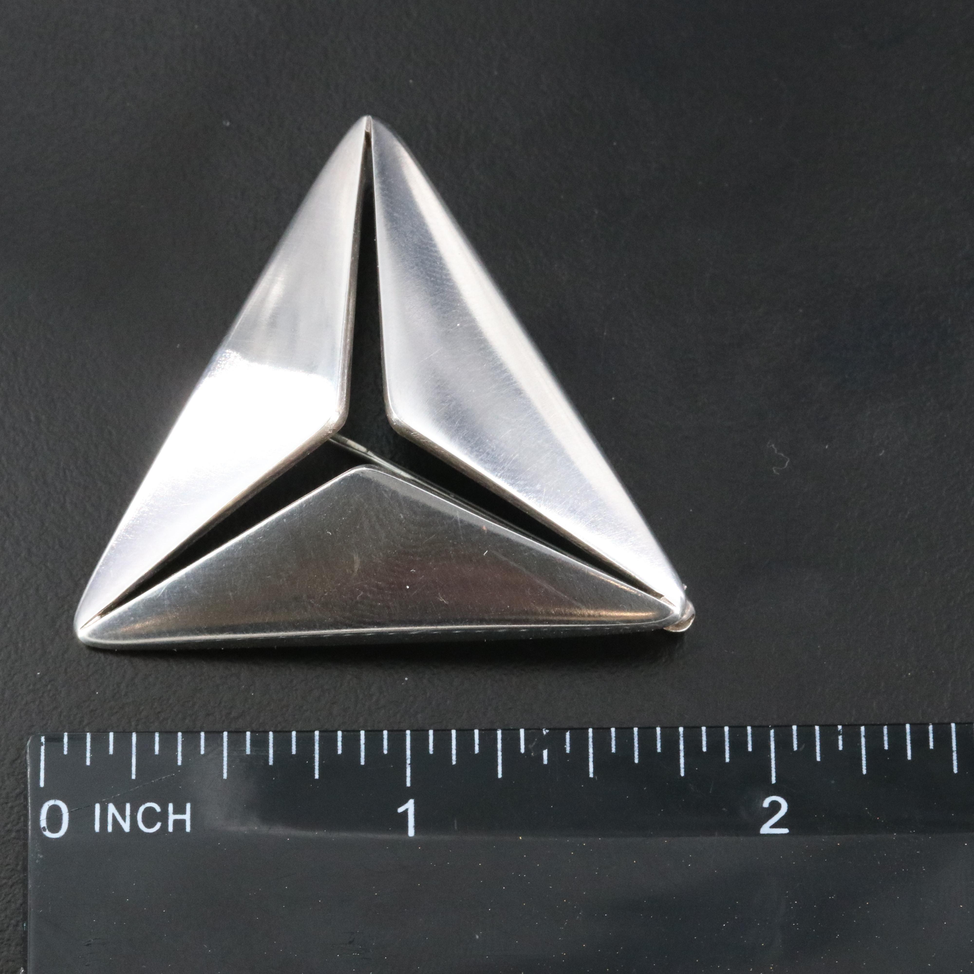 Flemming Eskidsen for Georg Jensen Sterling Triangle Brooch No. 341