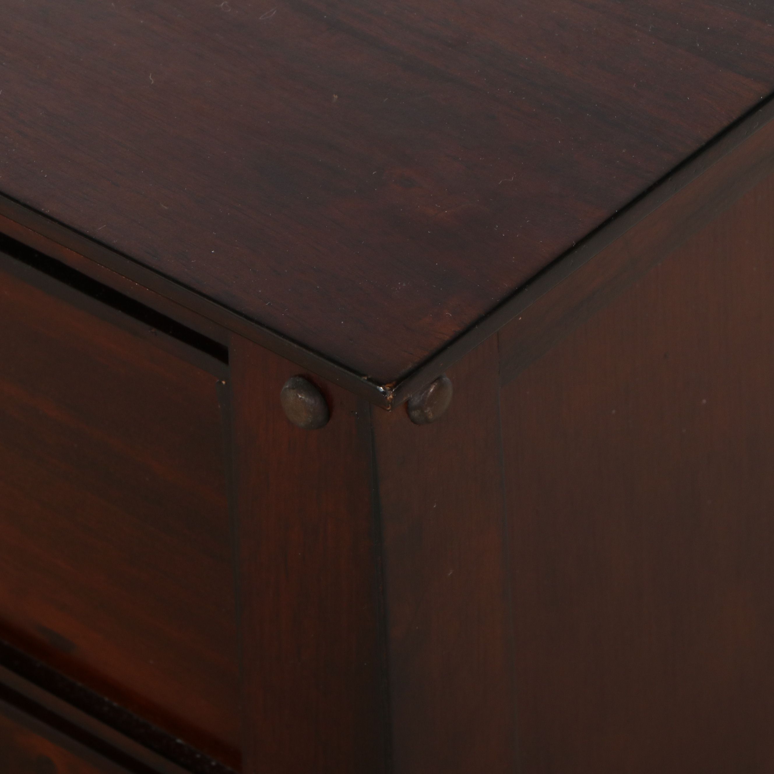 Pair of Pier 1 Anglo-Chinese Style Mahogany Nightstands