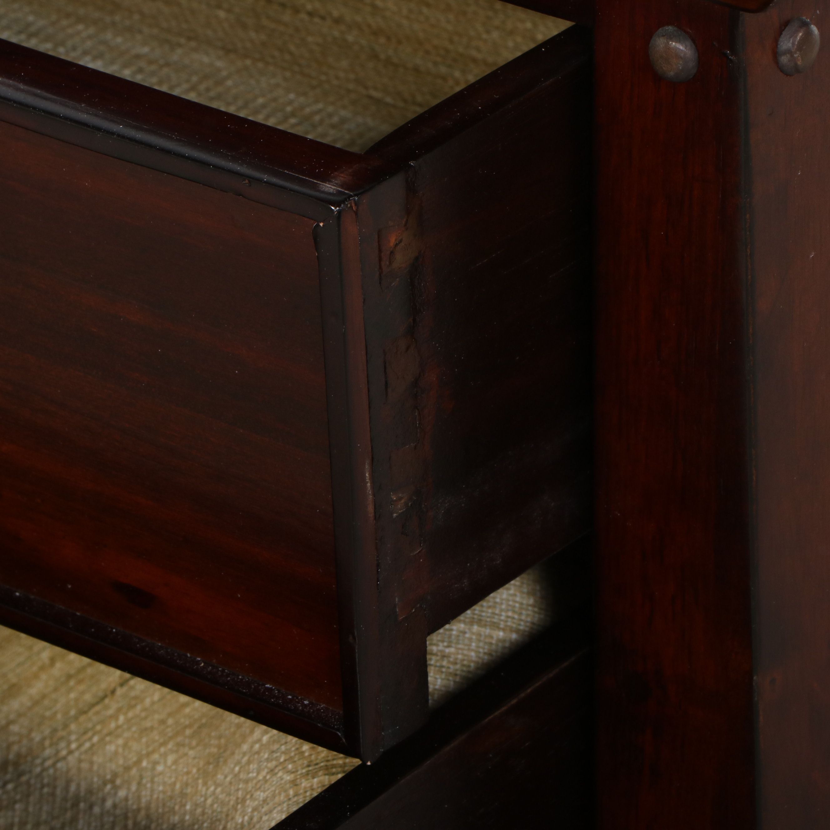 Pair of Pier 1 Anglo-Chinese Style Mahogany Nightstands