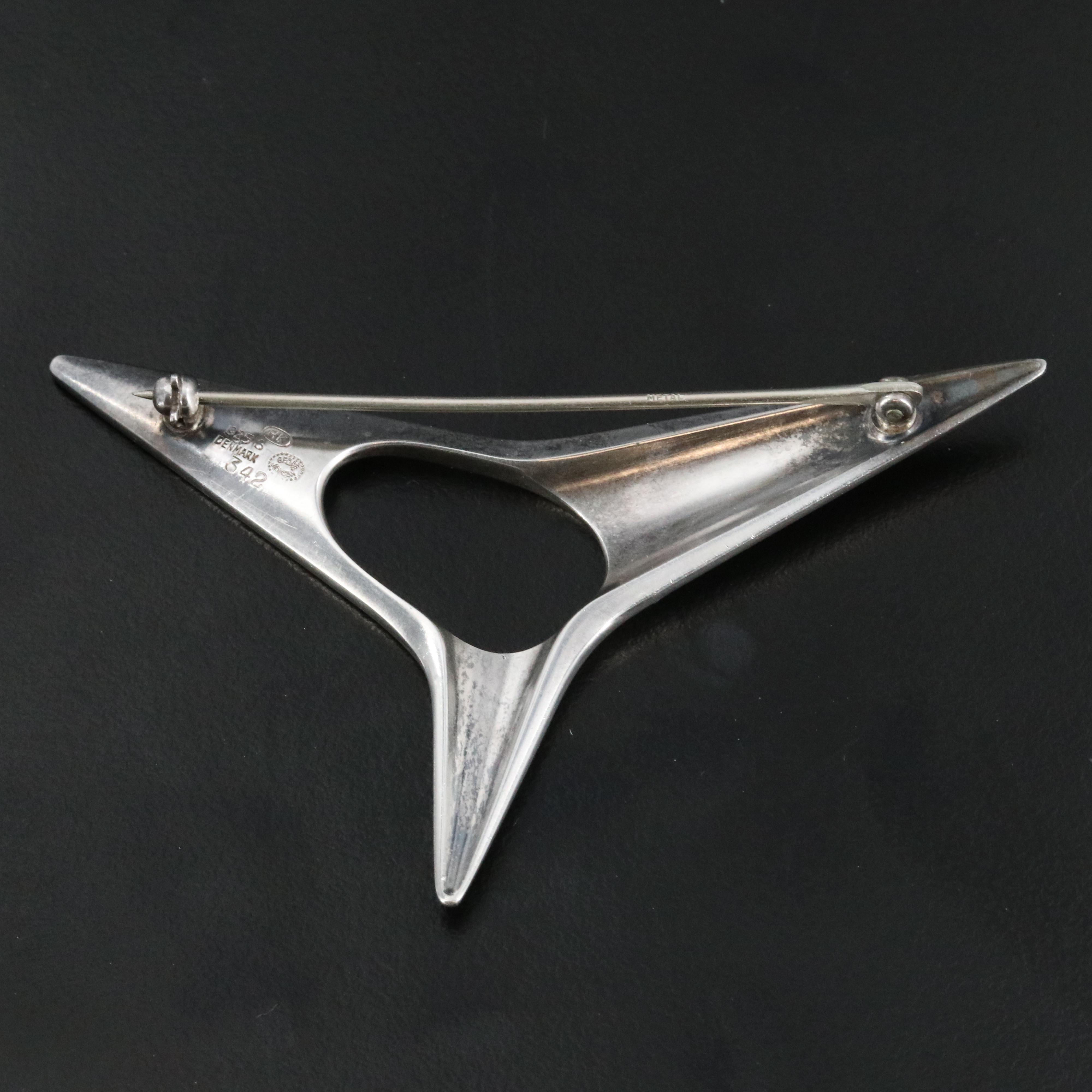 Henning Koppel for Georg Jensen Sterling Abstract Brooch No. 342