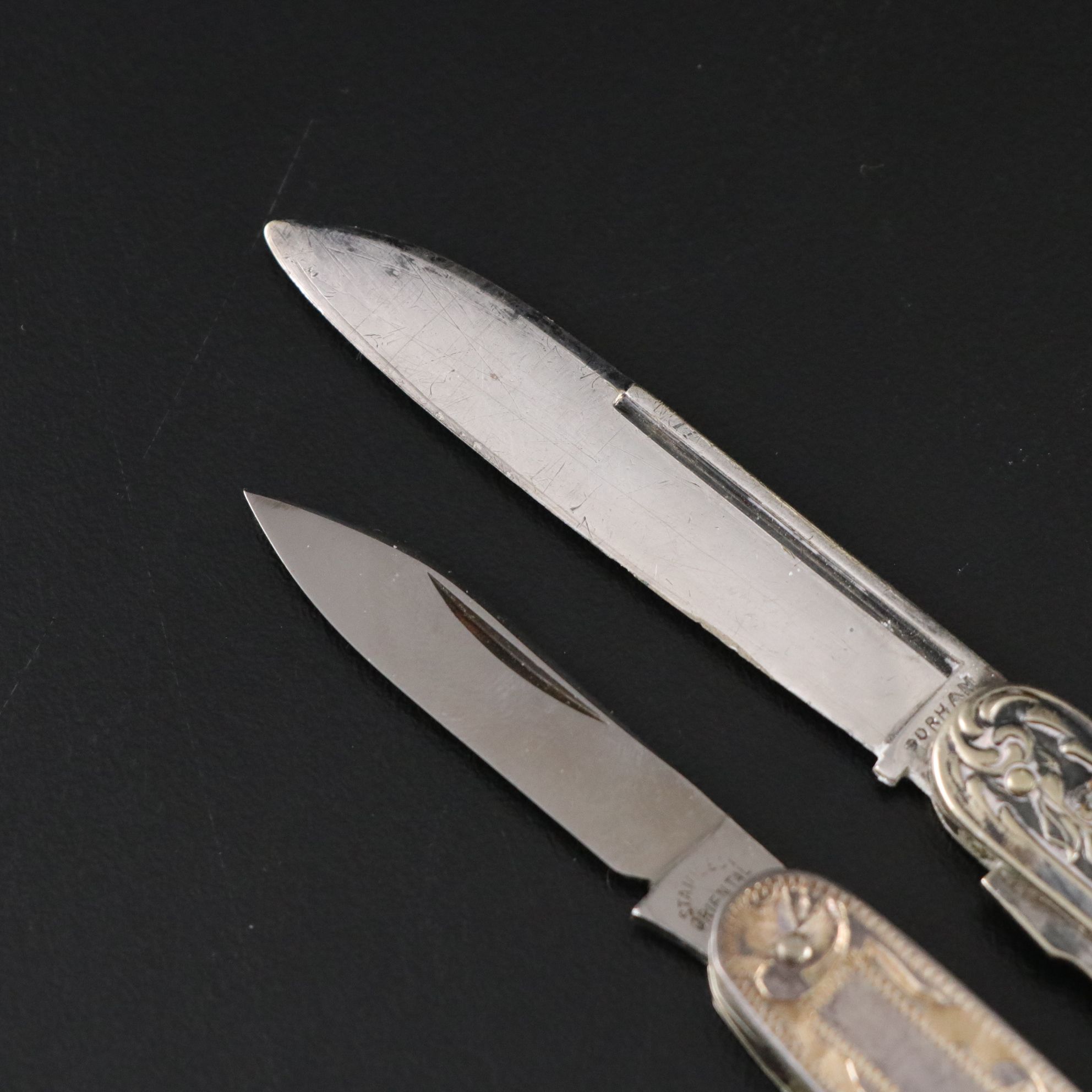 Four Victorian Silver and Silver Plate Folding Knives