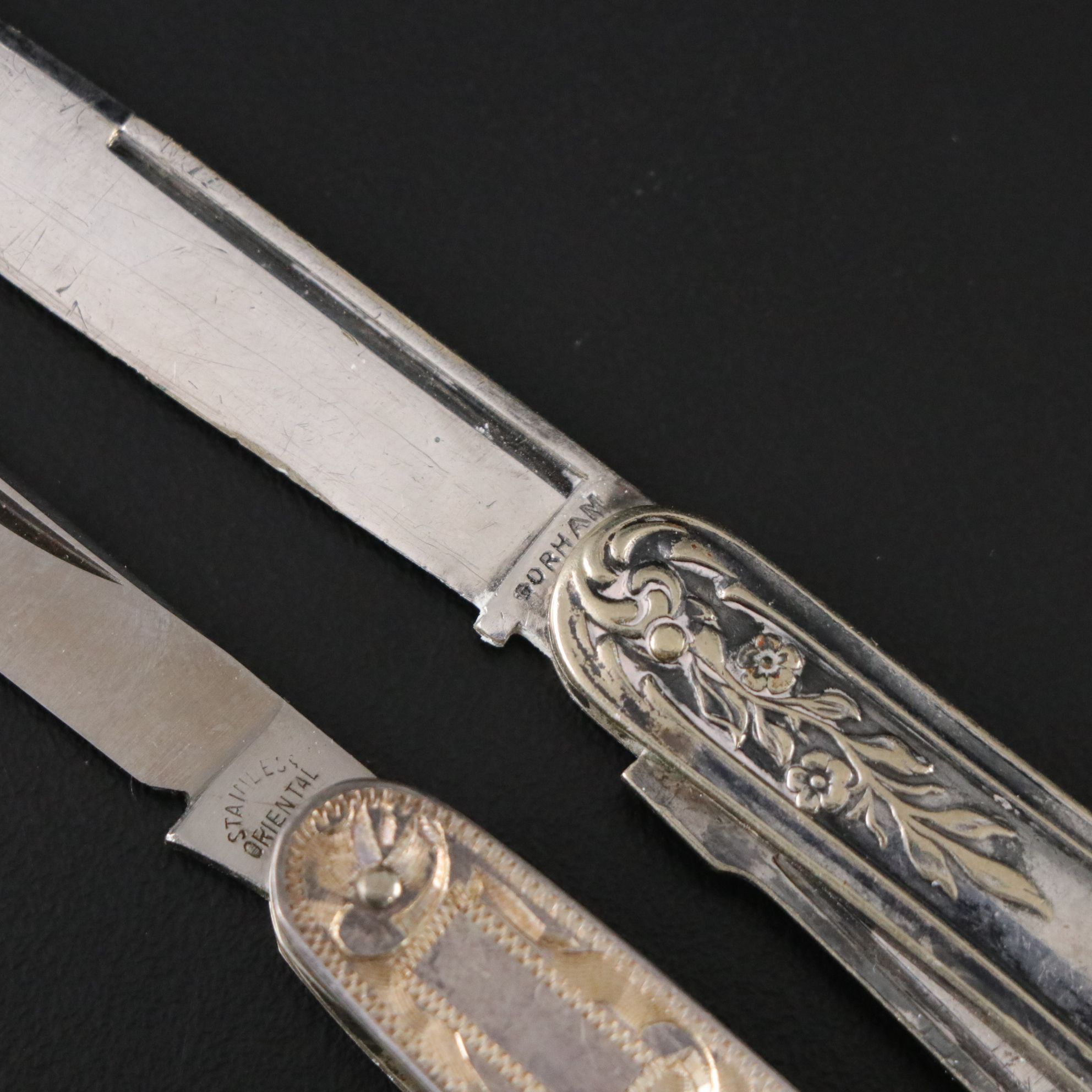 Four Victorian Silver and Silver Plate Folding Knives