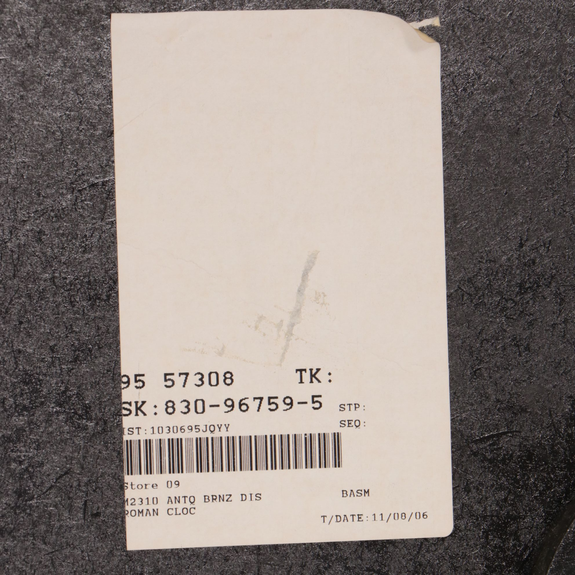 J.D. Bassett 1922 Virginia "Pocket Watch" Replica Wall Clock