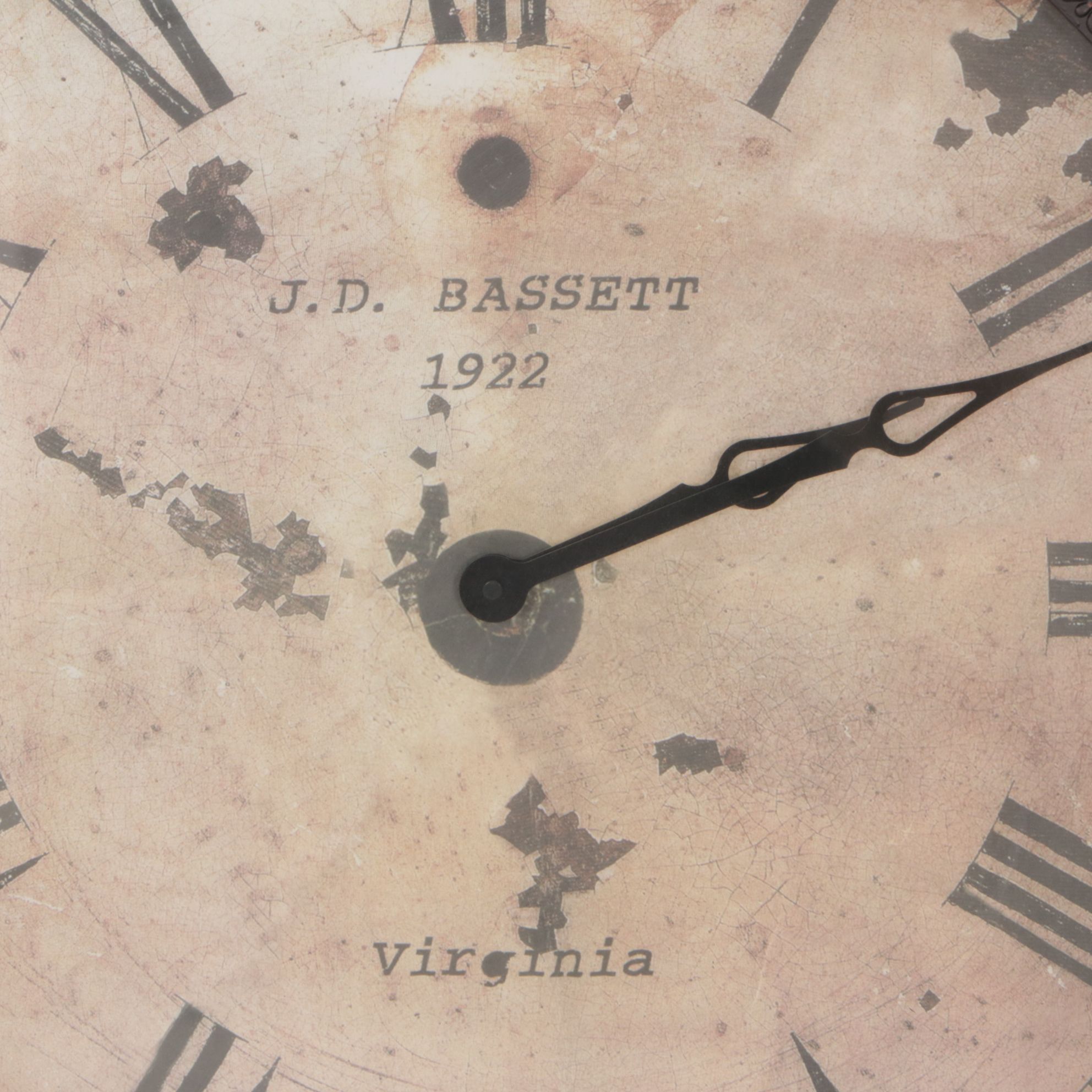 J.D. Bassett 1922 Virginia "Pocket Watch" Replica Wall Clock