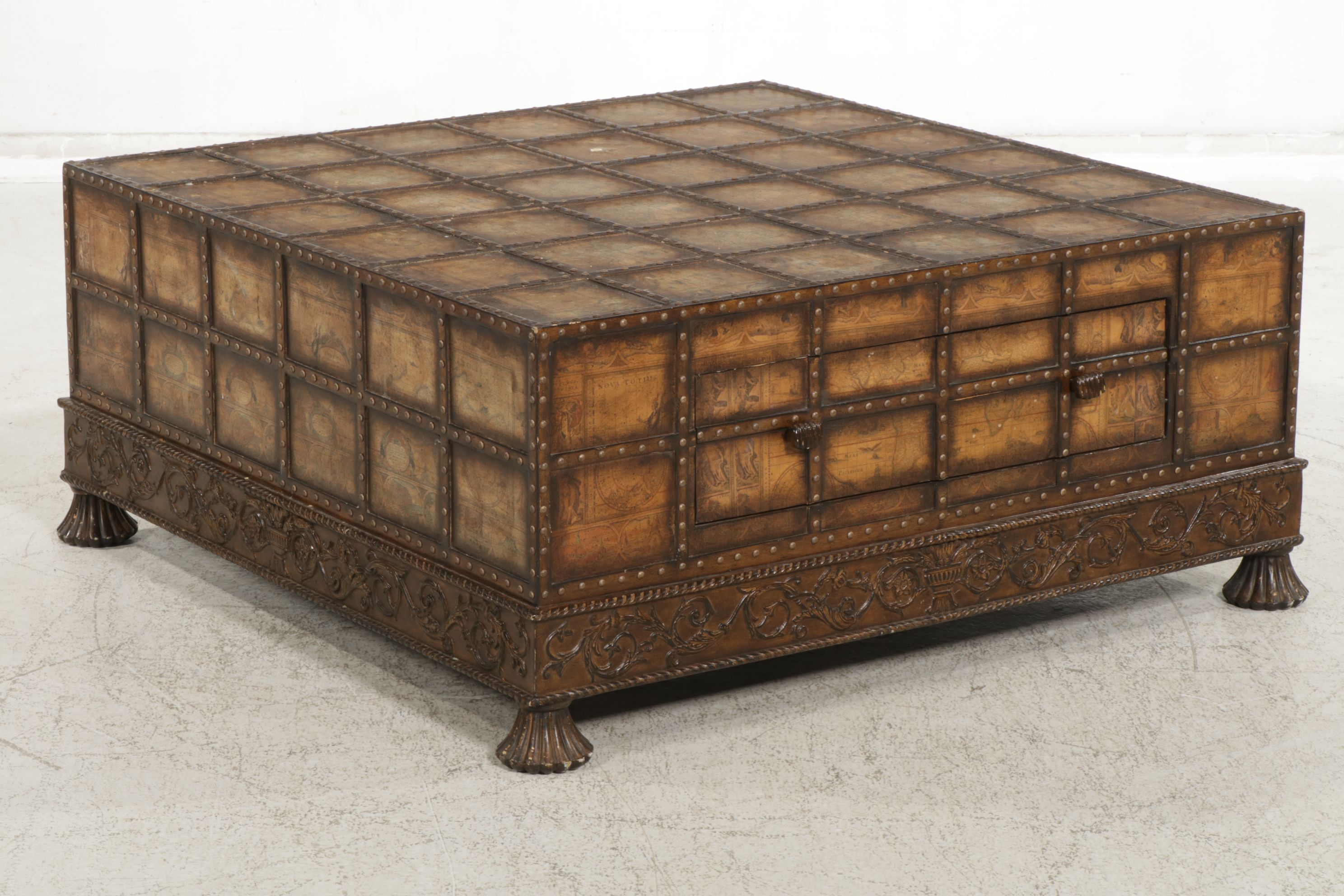 Pulaski Furniture "Espaigne" Cocktail Table with Antique Map Decoration