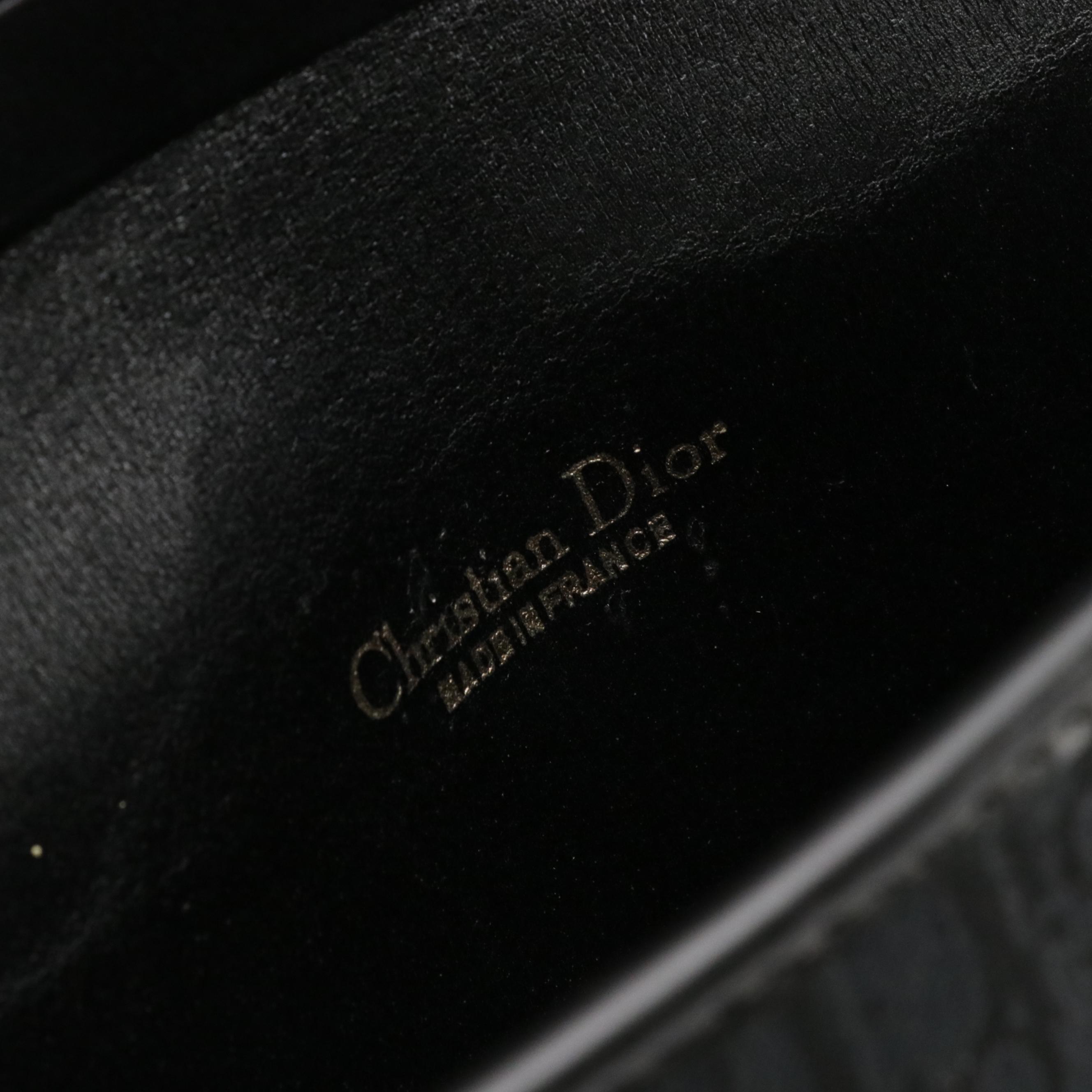 Christian Dior Chain Link Front Flap Shoulder Bag in Black Trotter Canvas