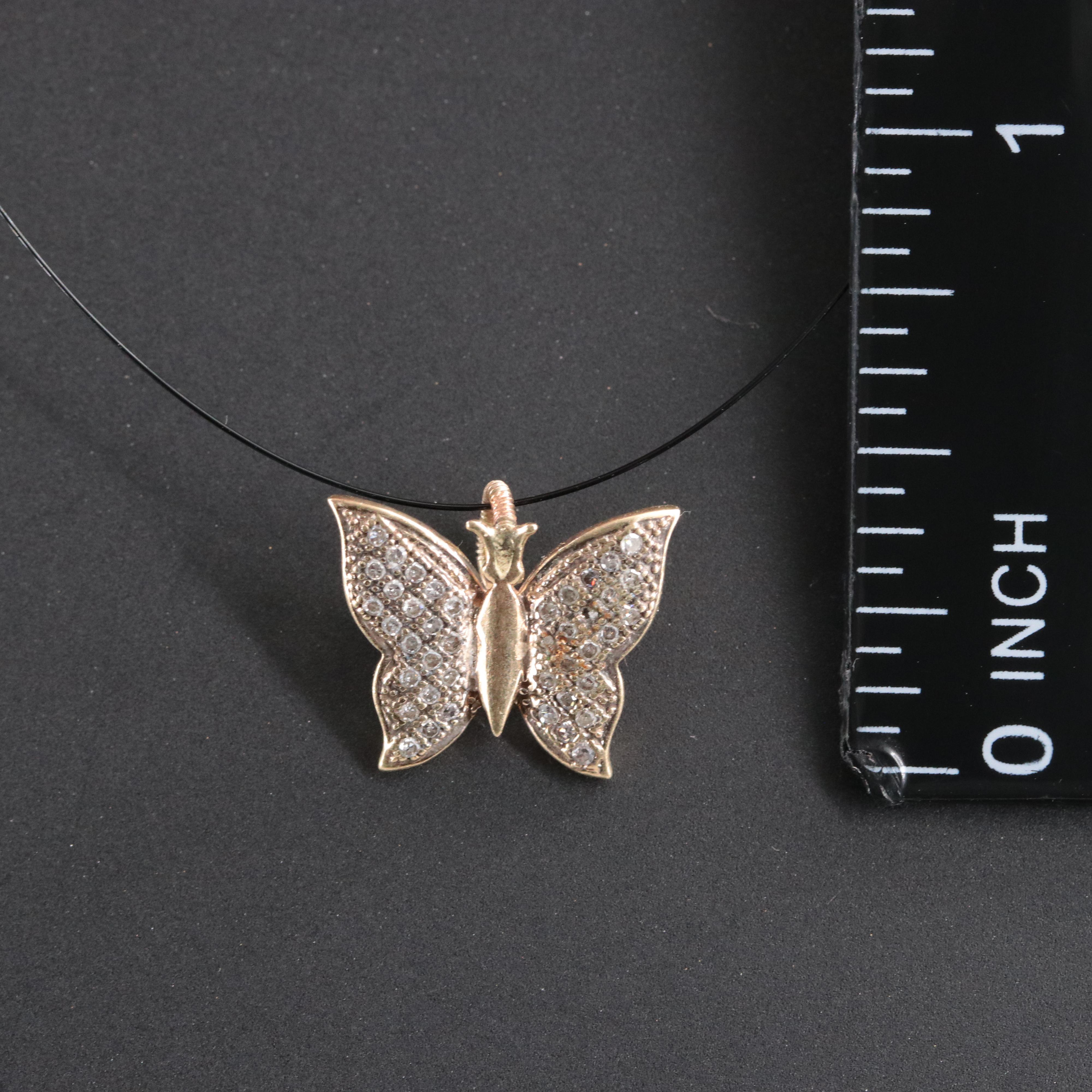 10K 0.10 CTW Diamond Butterfly Pendant