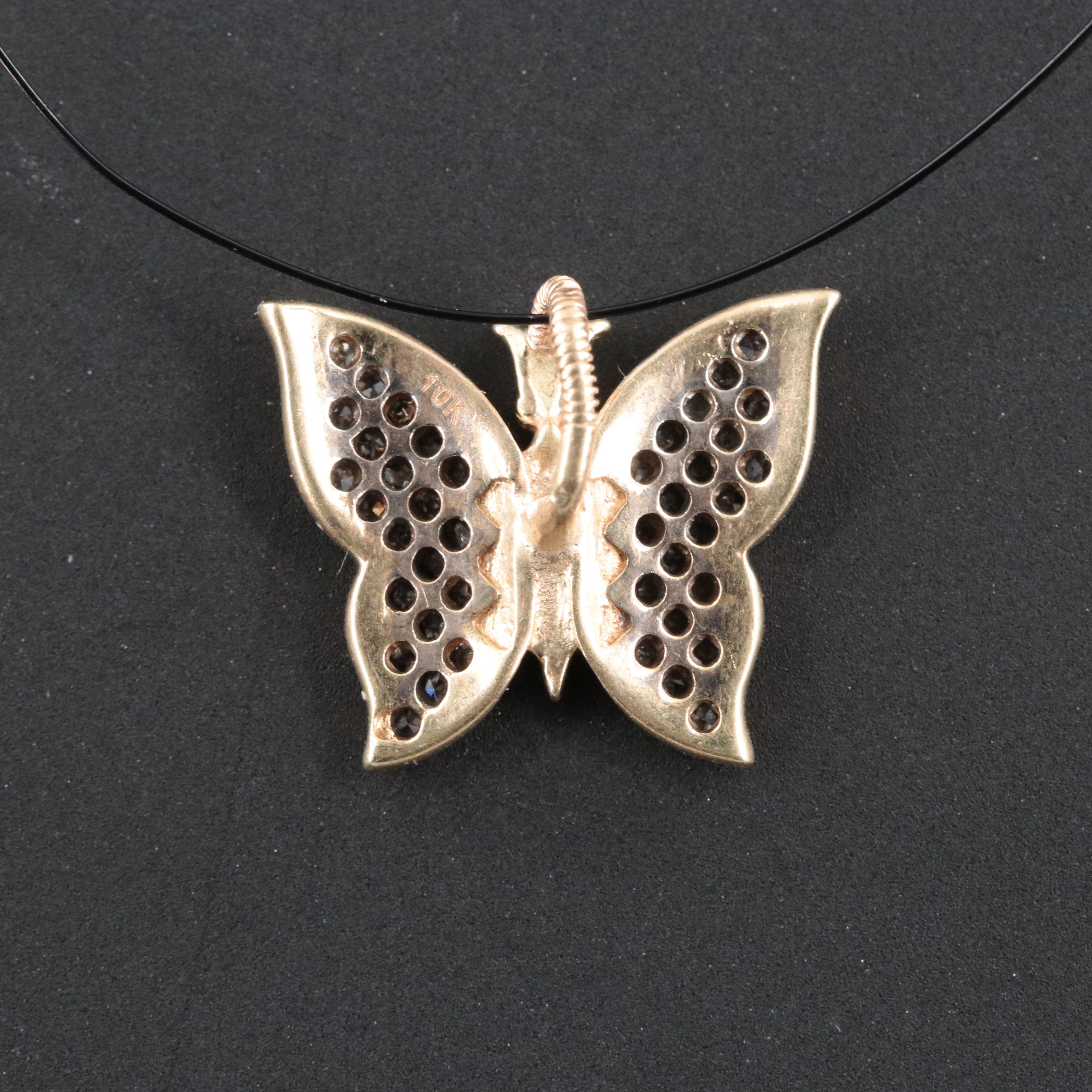 10K 0.10 CTW Diamond Butterfly Pendant