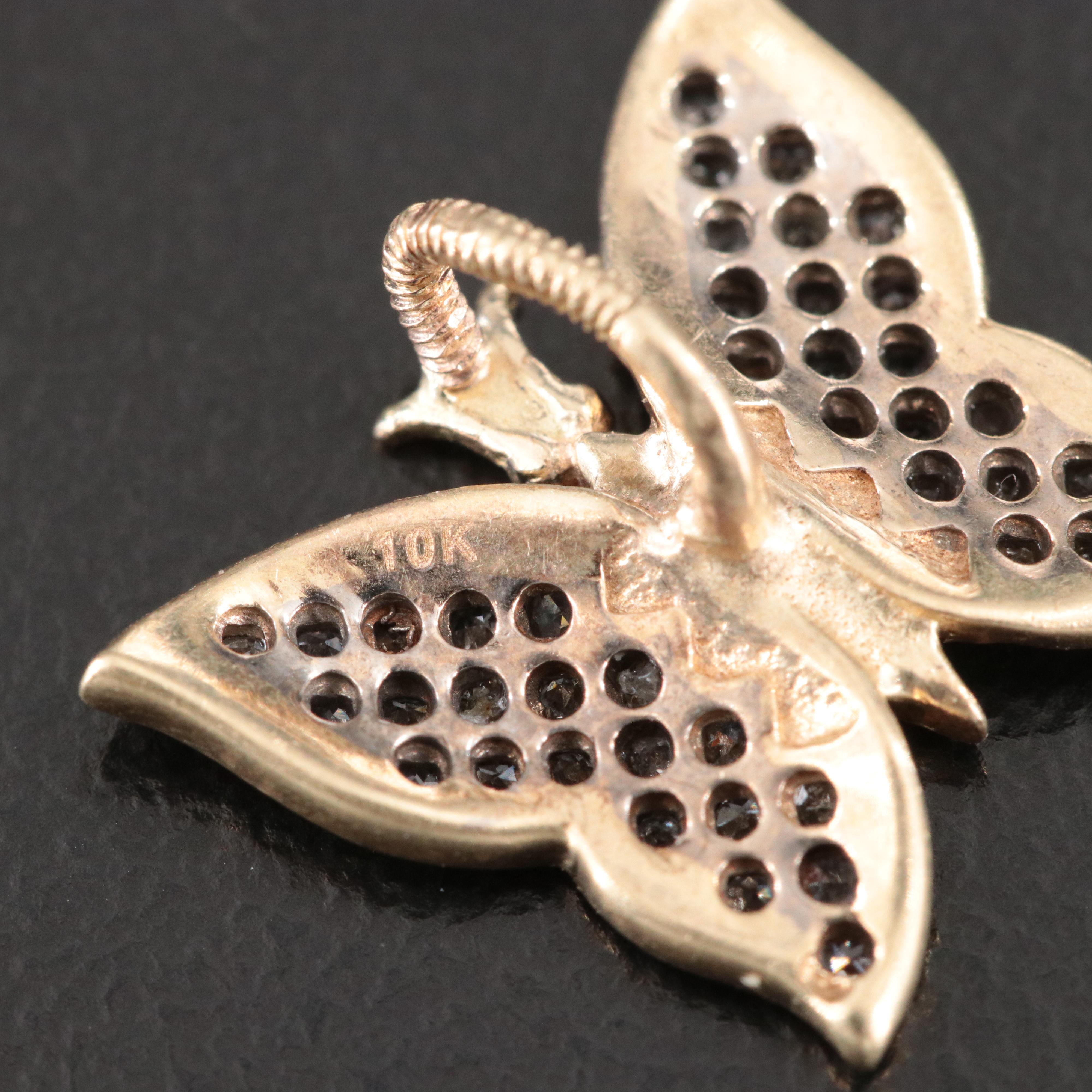 10K 0.10 CTW Diamond Butterfly Pendant
