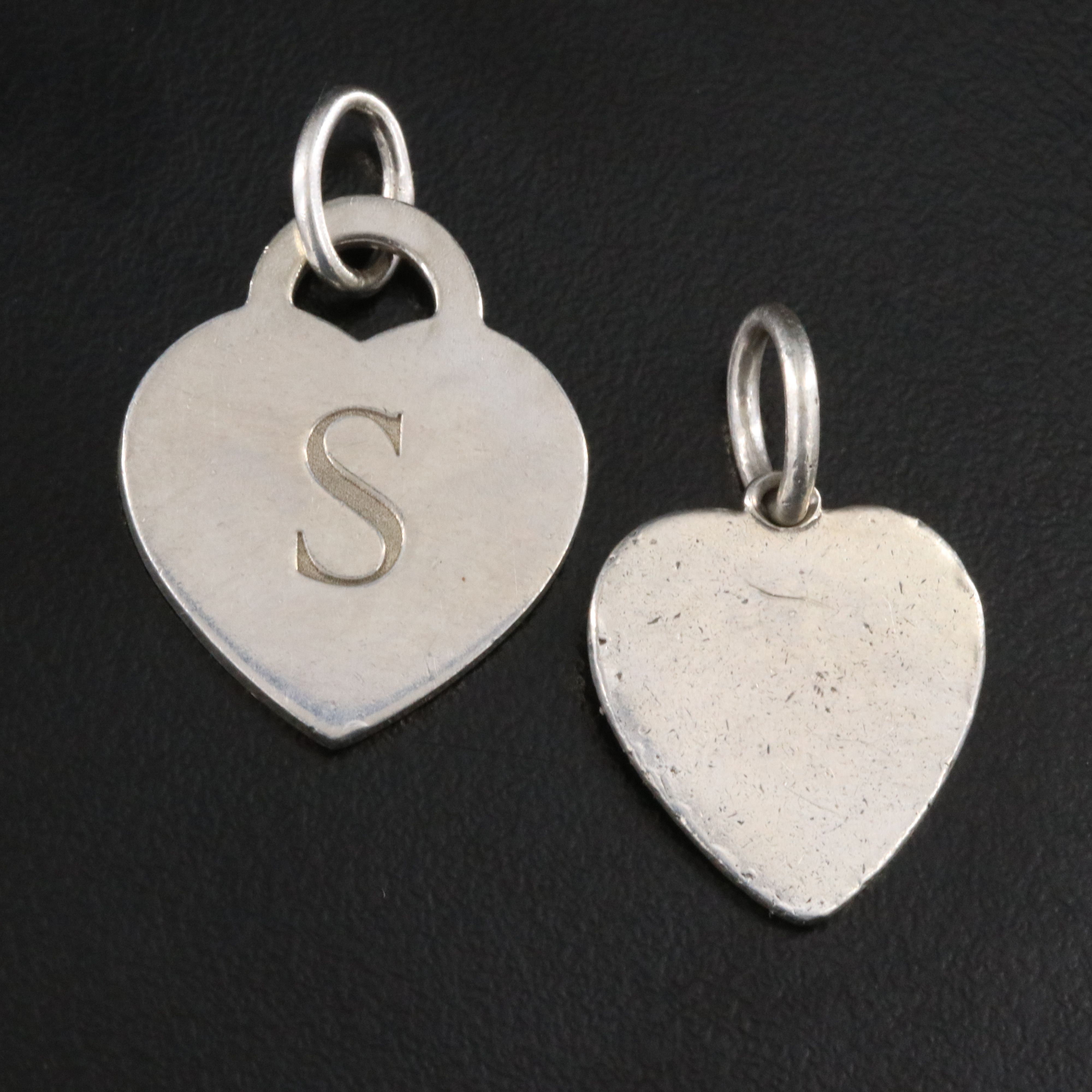 Tiffany & Co. Sterling Heart Tag Charm Pendants